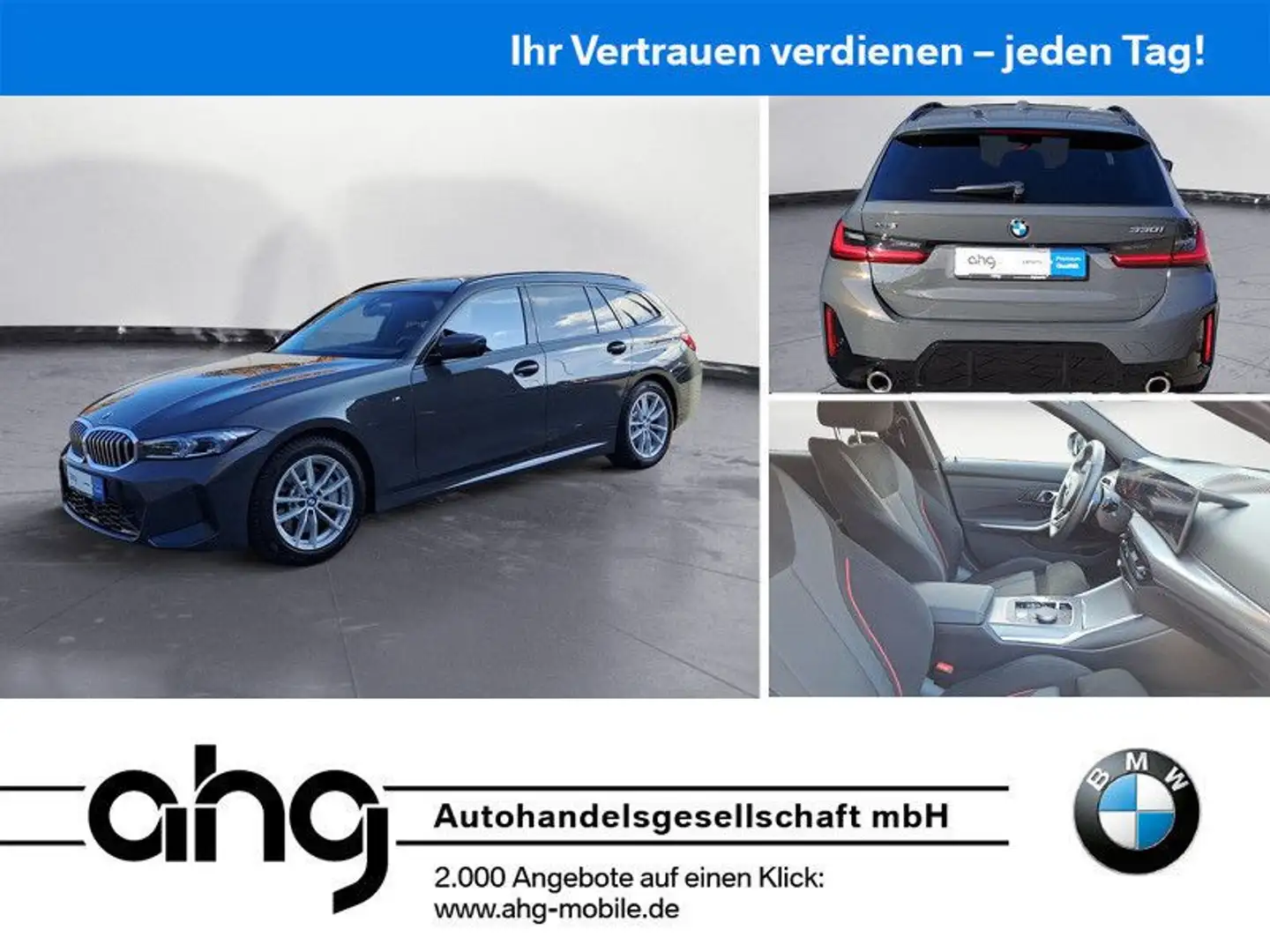BMW 330 i xDrive Touring M-Sport *LED*HUD*ACC*HIFI*PD Grijs - 1