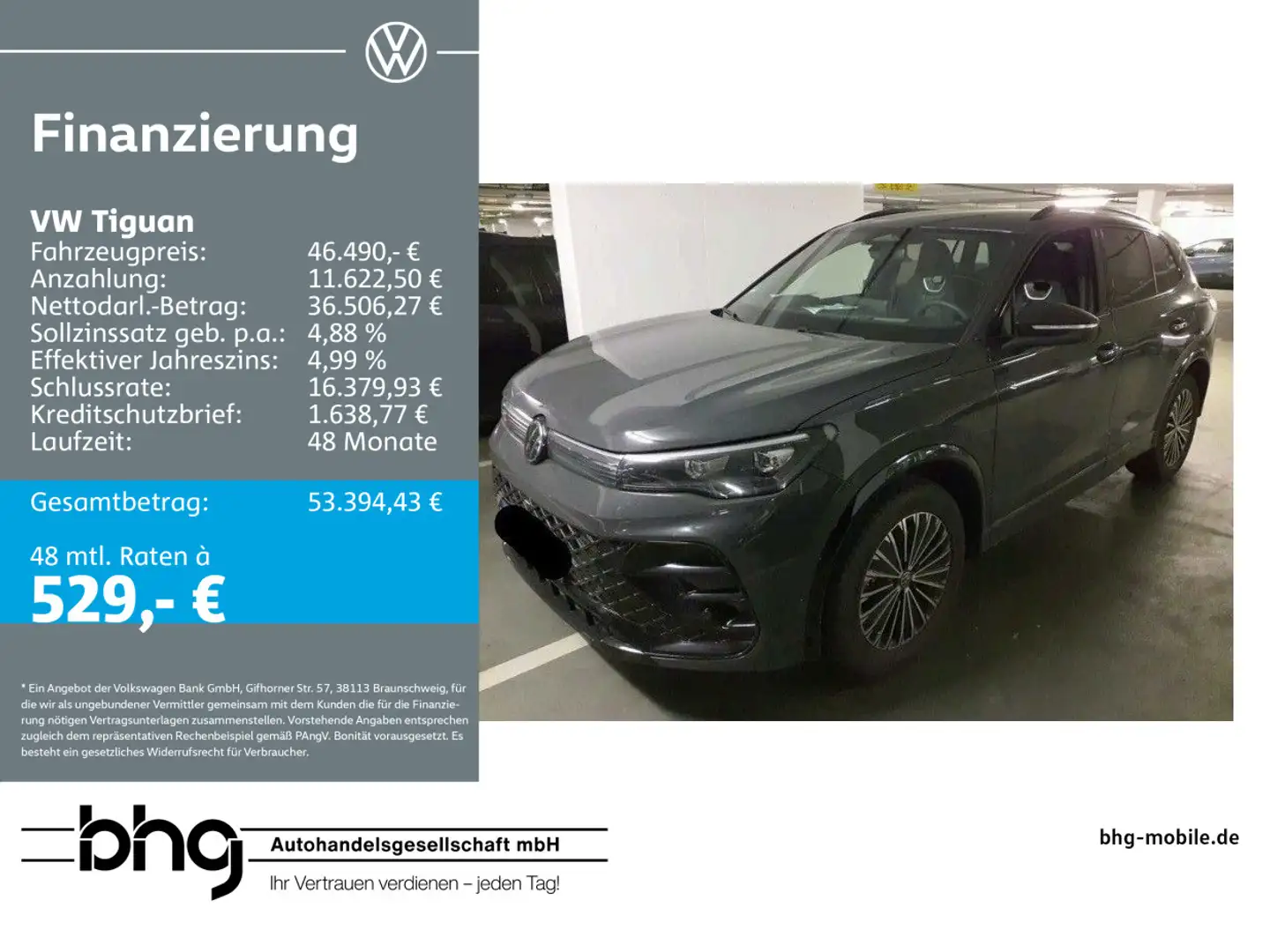 Volkswagen Tiguan 2.0 TDI 4MOTION DSG R-Line BlackStyle AHK Grau - 1