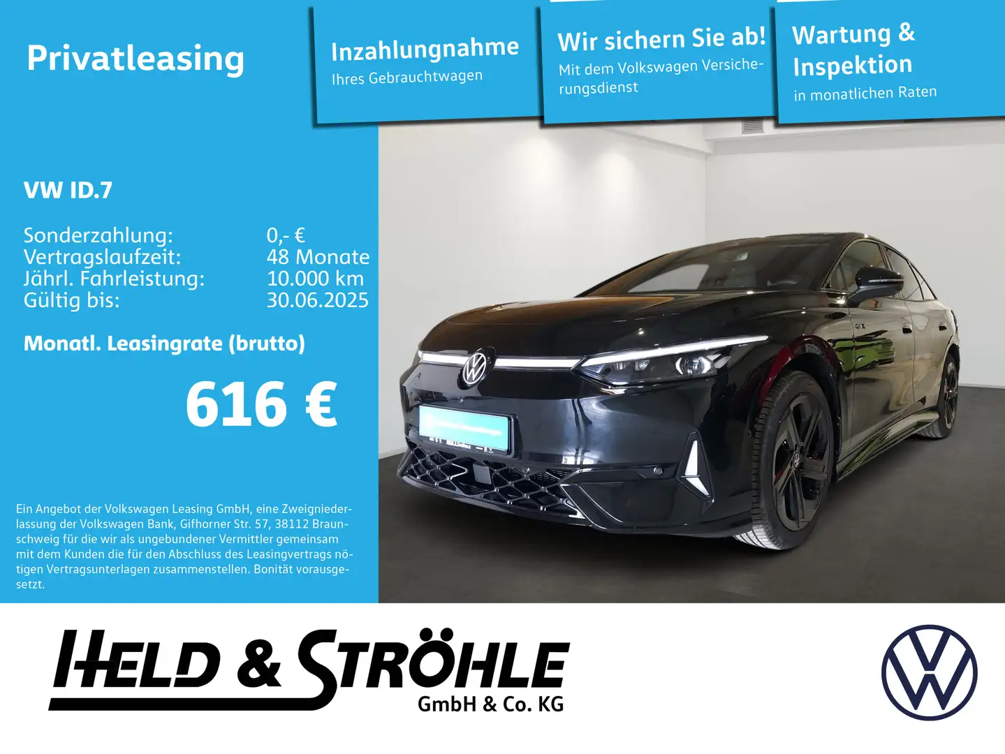 Volkswagen ID.7 GTX 4M IQ WÄPU AR-HUD 360° AHK 20" IDA ACC Schwarz - 1