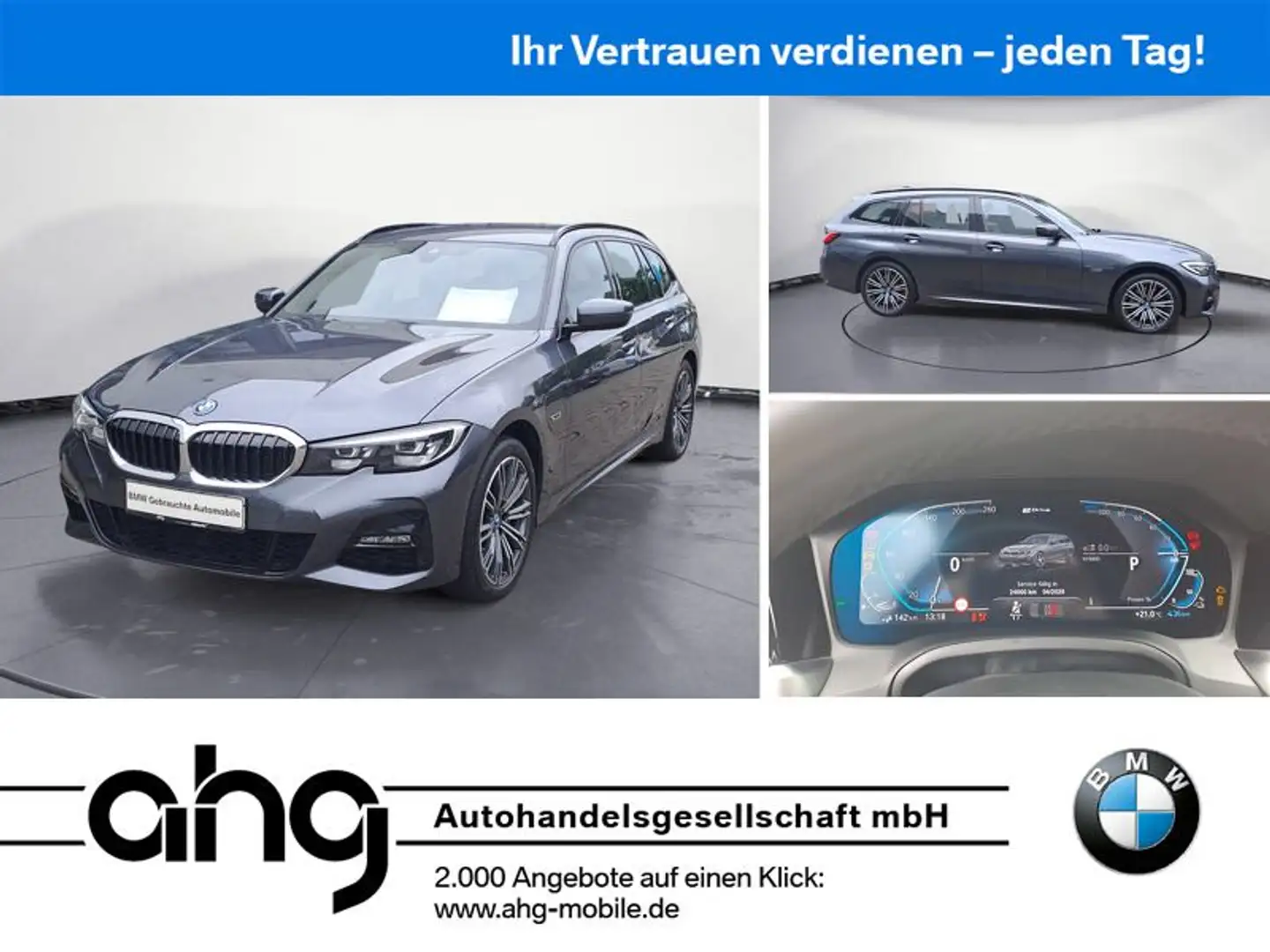 BMW 330 e xDrive Touring M Sport A. Sport Aut. PDC Sp Grijs - 1