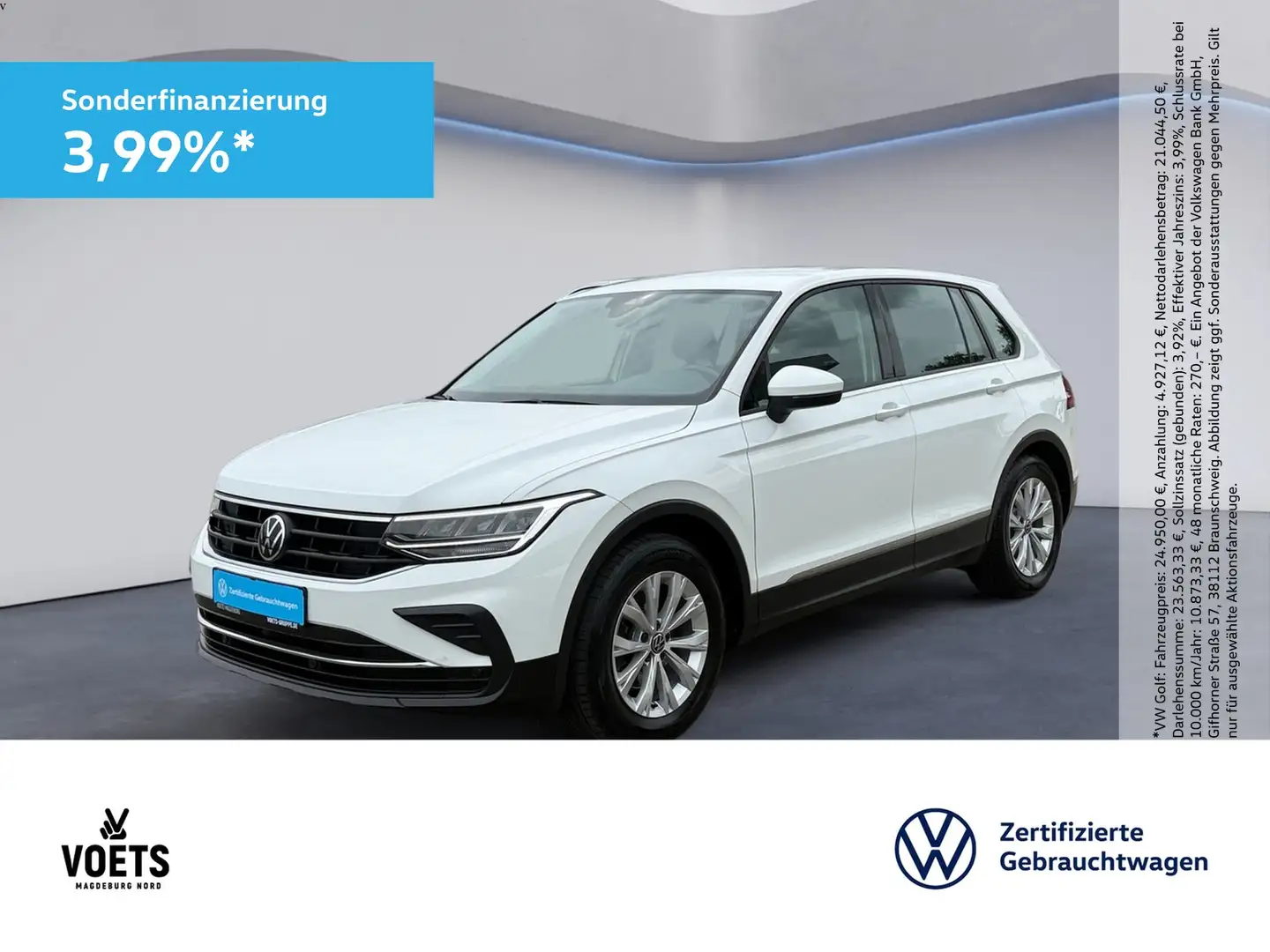 Volkswagen Tiguan 2.0TDI DSG LED+Navi+Sitzhzg.+PDC Weiß - 1