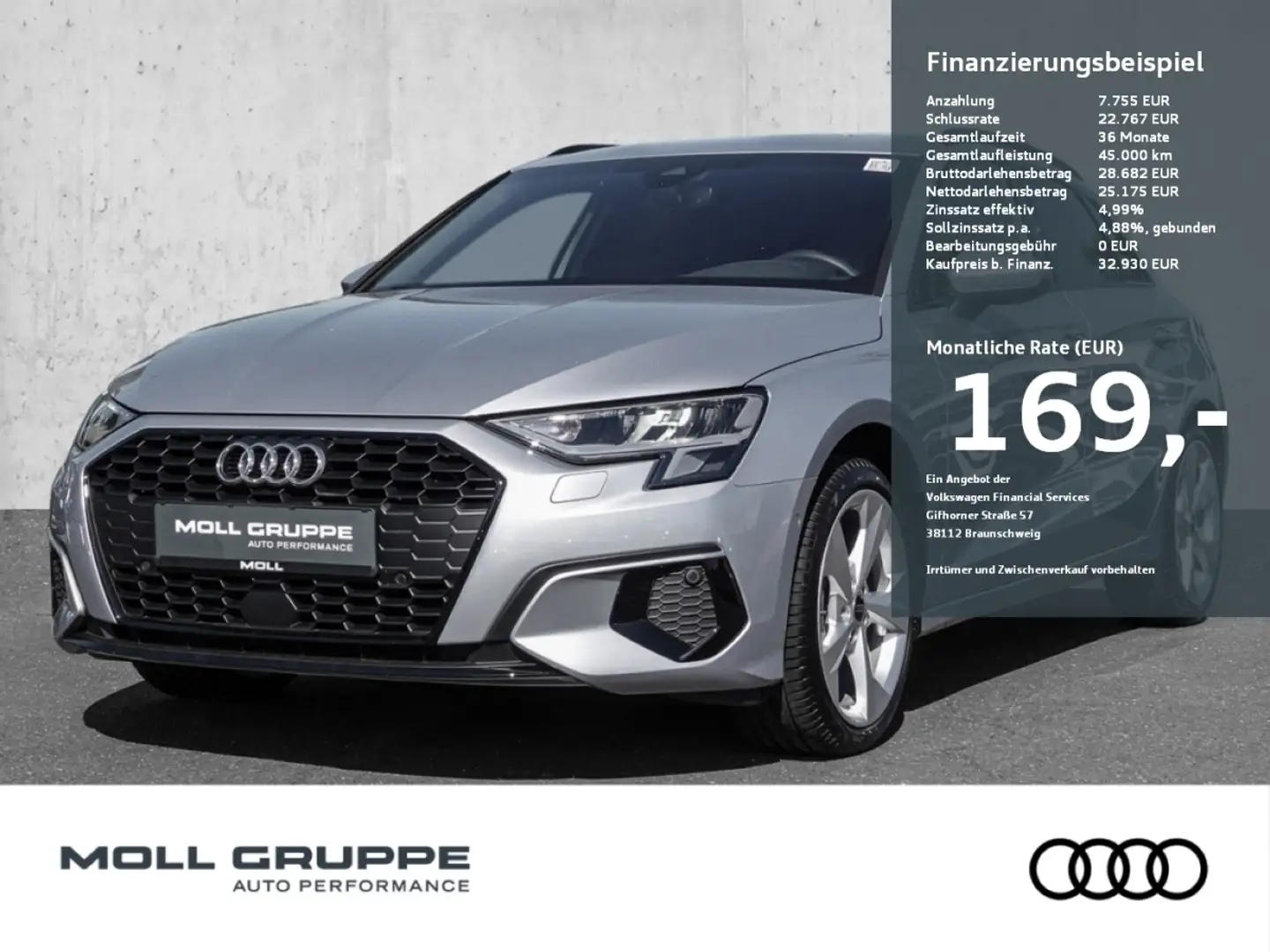 Audi A3 Sportback 30 TDI S tronic advanced (Alu 18 -nAVI P Silber - 1