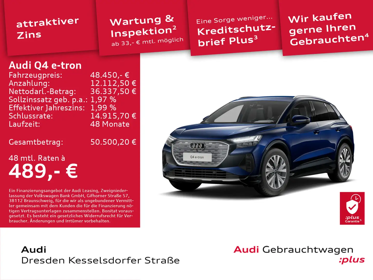 Audi Q4 e-tron 55 quattro 250 kW Blau - 1