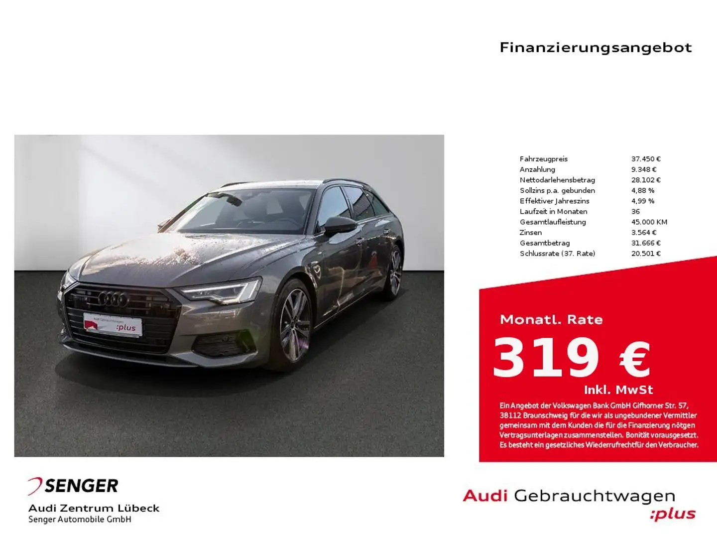 Audi A6 Avant 40 TDI sport Navi Matrix-LED Sitzhzg. Grau - 1