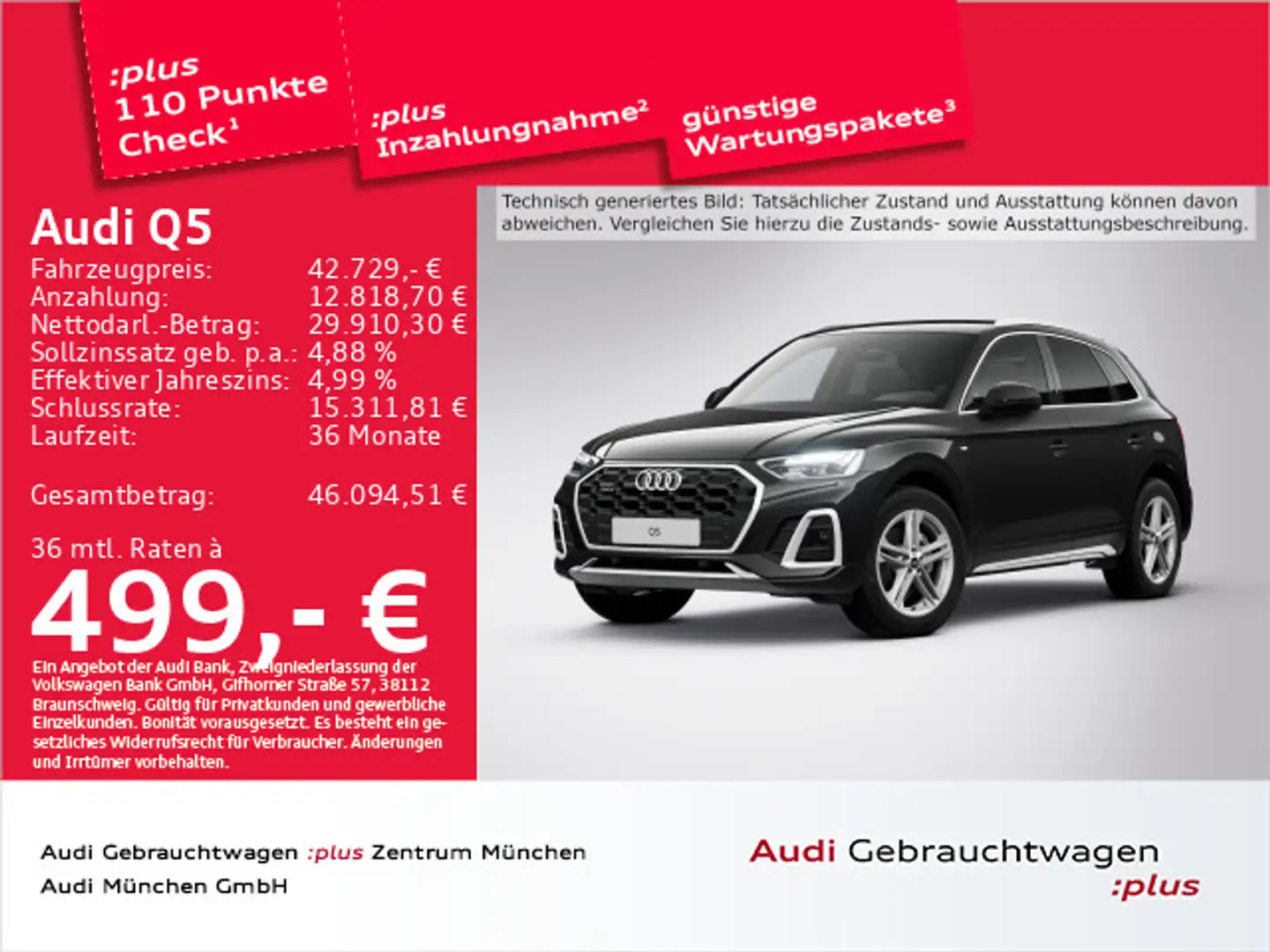 Audi Q5 40 TDI qu. S tronic S line AHK/Virtual/Navi+ Schwarz - 1