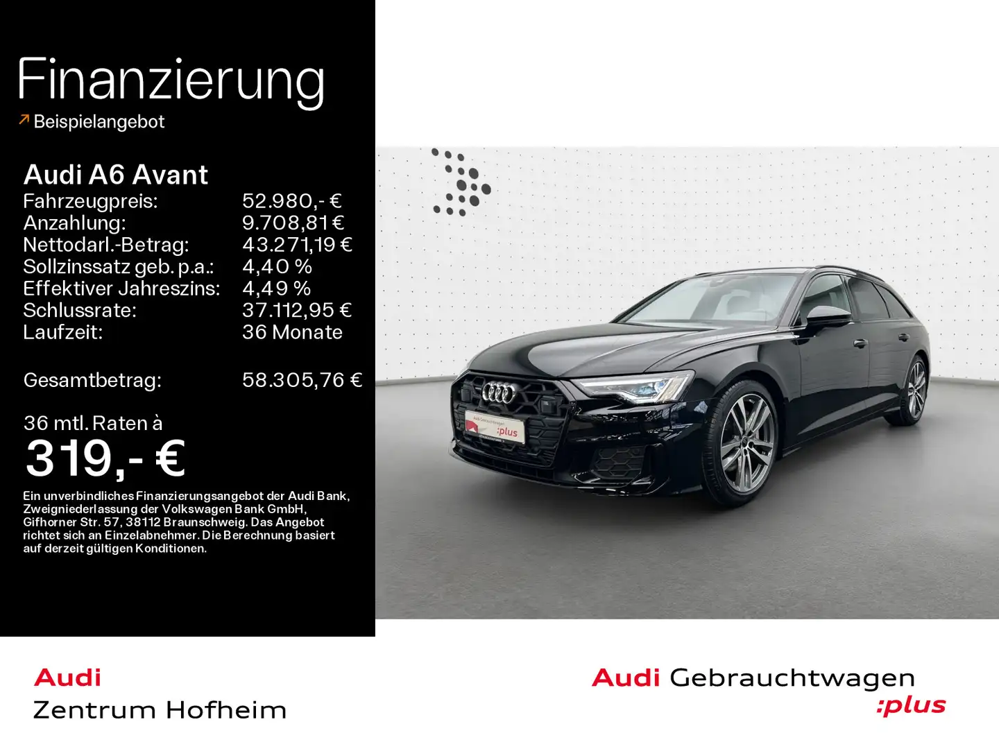 Audi A6 45 TFSI qu S line S tro*Pano*Matrix*Vir Schwarz - 1