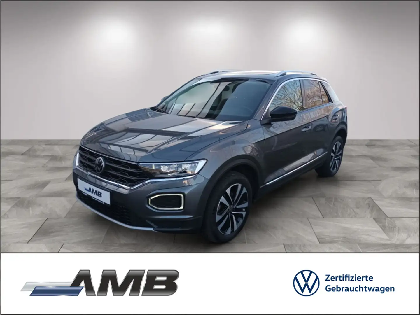 Volkswagen T-Roc United 1.5 TSI AHK/LED/Pano/bis03.26NW-Gar Gris - 1