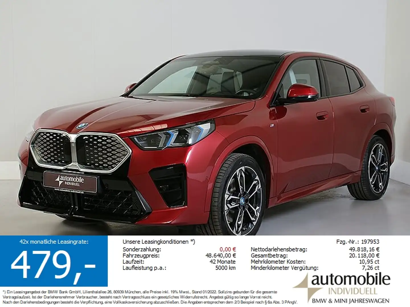 BMW iX2 xDrive30 M Sport AHK ACC Widescreen HuD H&K crvena - 1