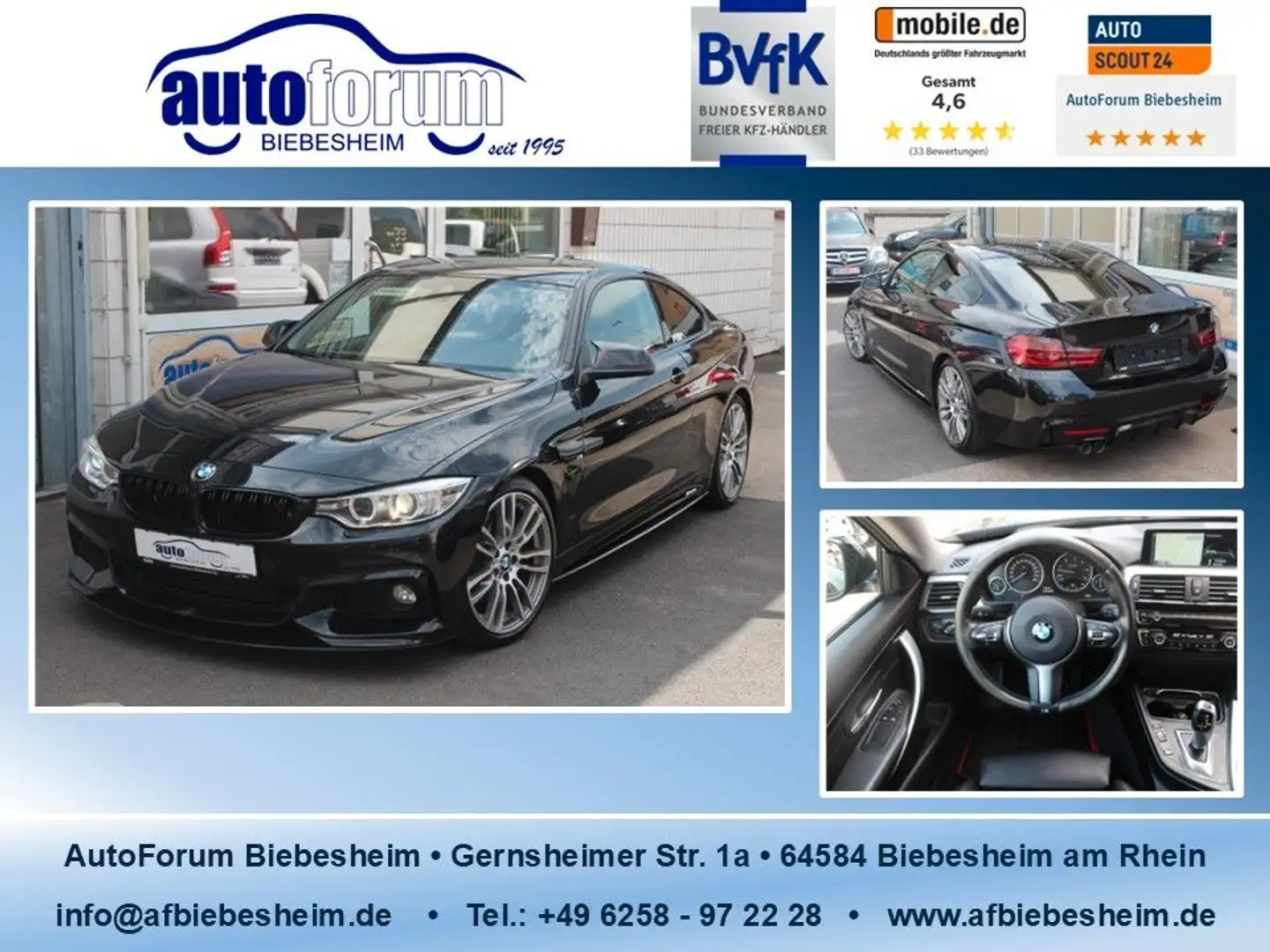BMW 435 d xDrive M-Paket Leder*HiFi*Memory*Bi-Xenon Black - 1