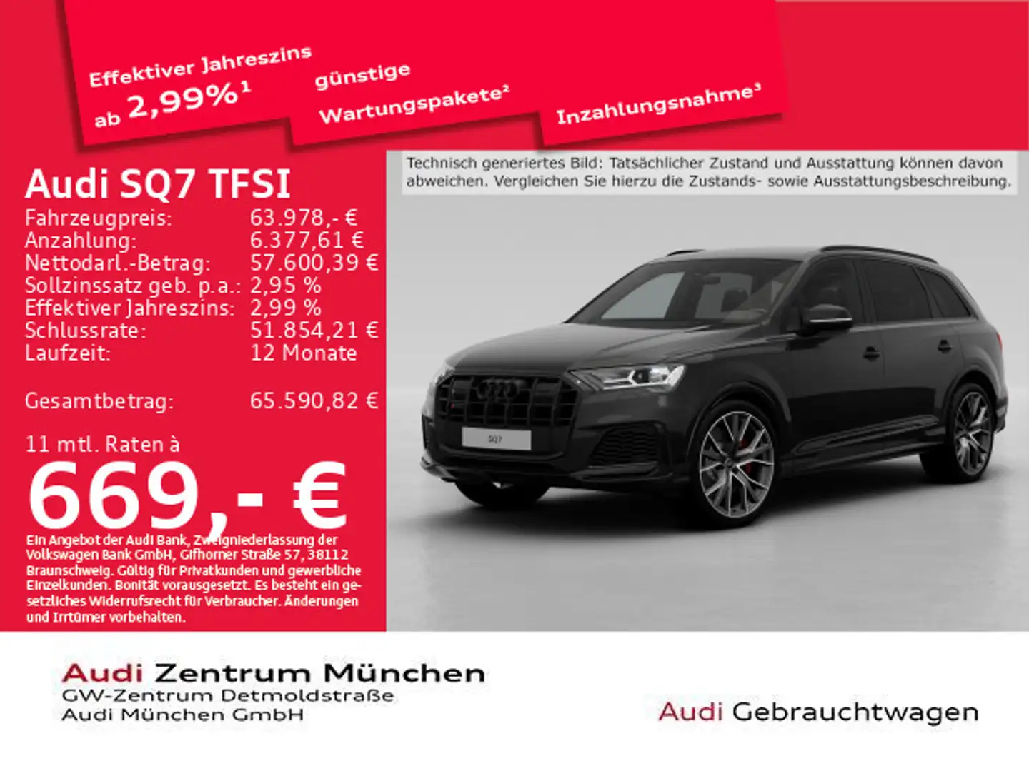 Audi SQ7 competition plus tiptr. AHK/B&O/Virtual Schwarz - 1