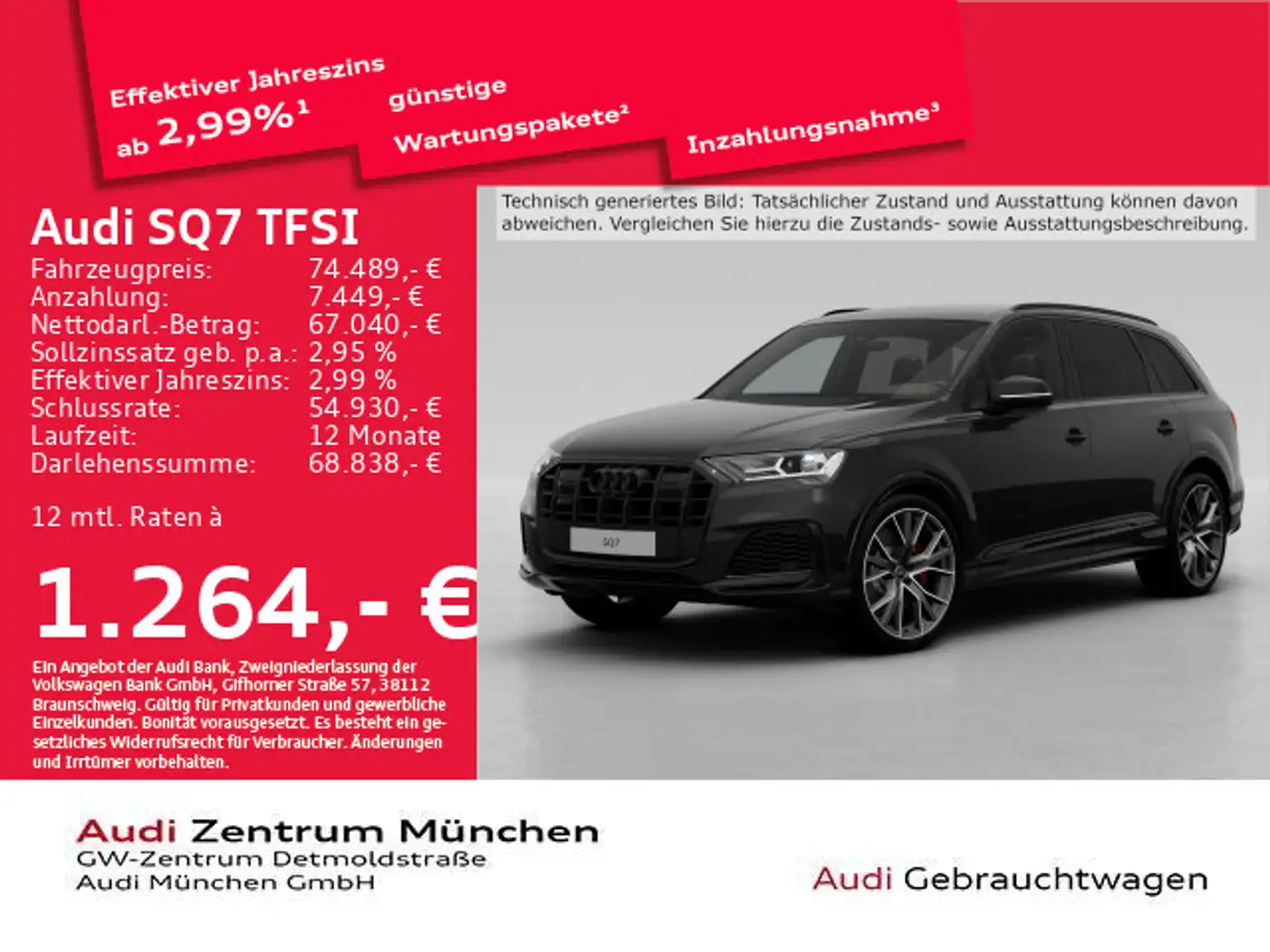 Audi SQ7 competition plus tiptr. AHK/B&O/Virtual Schwarz - 1