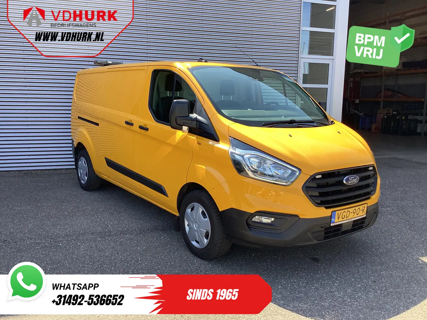Ford Transit Custom 340 2.0 TDCI 130 pk L2 EXPORT ONLY Schuifdeur 2x/ Gelb - 1