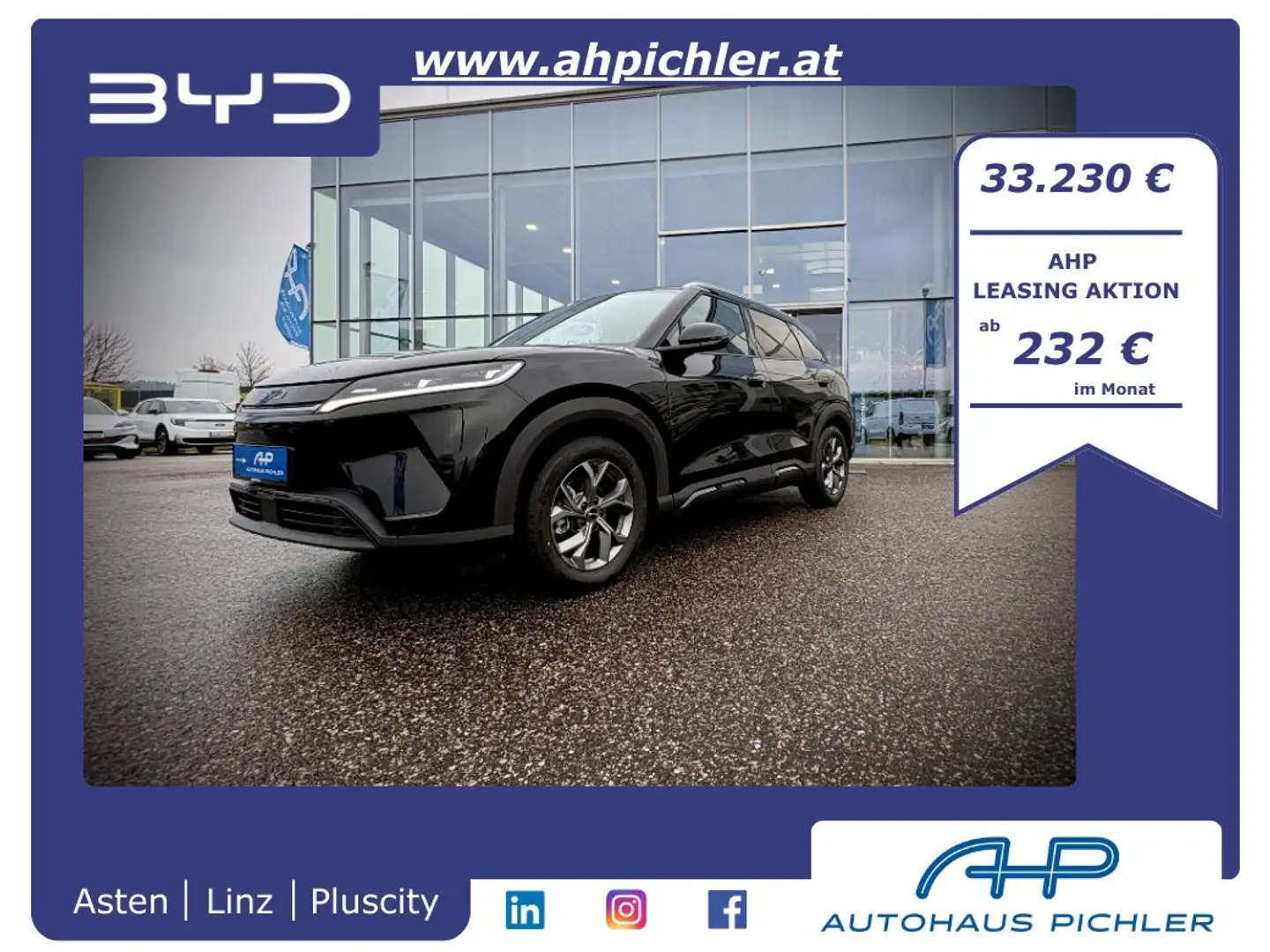 BYD Atto 2 Atto2 64,8 kWh Comfort Österreich Paket LEASING... Schwarz - 1