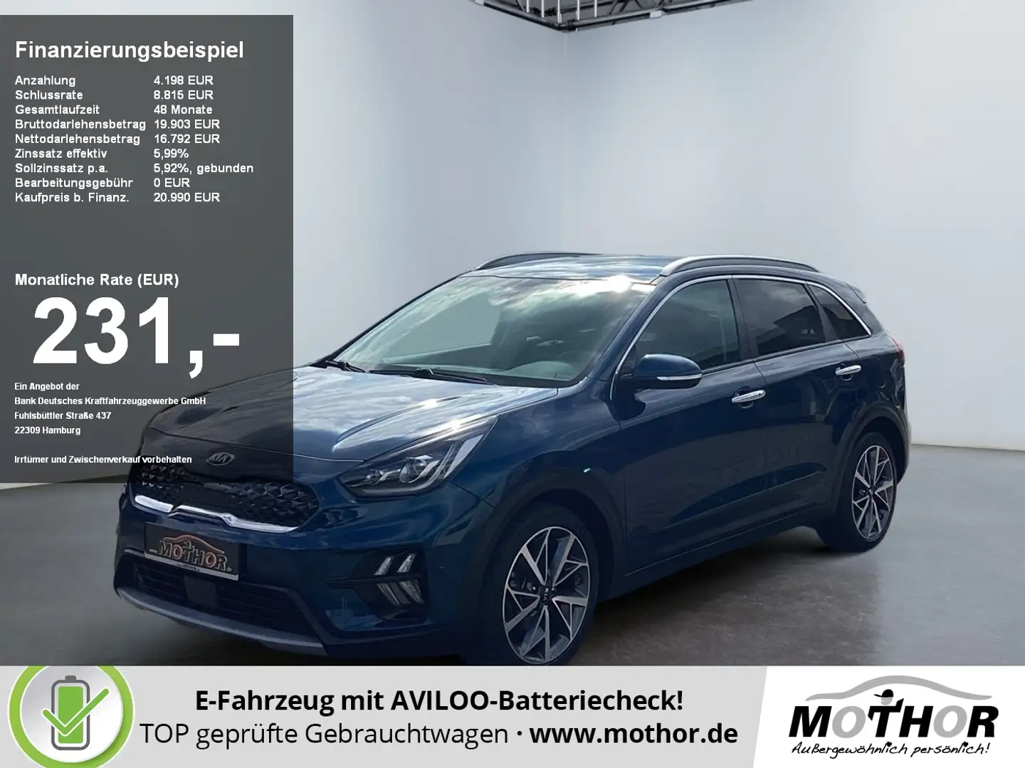 Kia Niro 1.6 Spirit Automatik Matrix 2xKlima ACC AUT Blu/Azzurro - 1