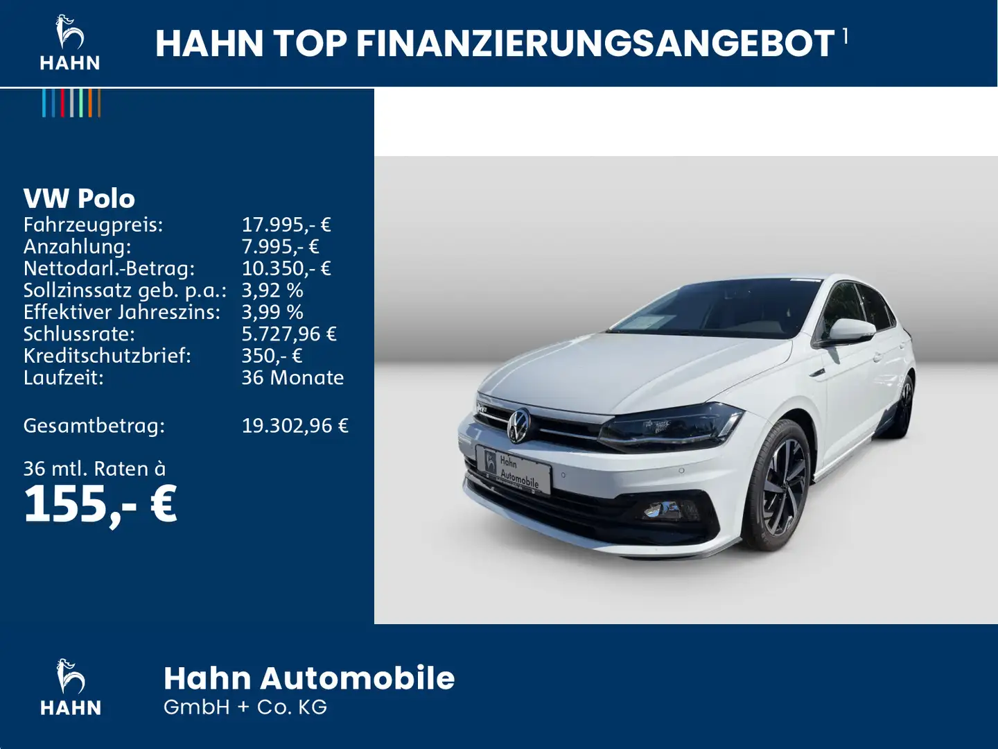 Volkswagen Polo 1.0TSI R-Line LED Navi ACC Sitzh APP CAM Blanc - 2