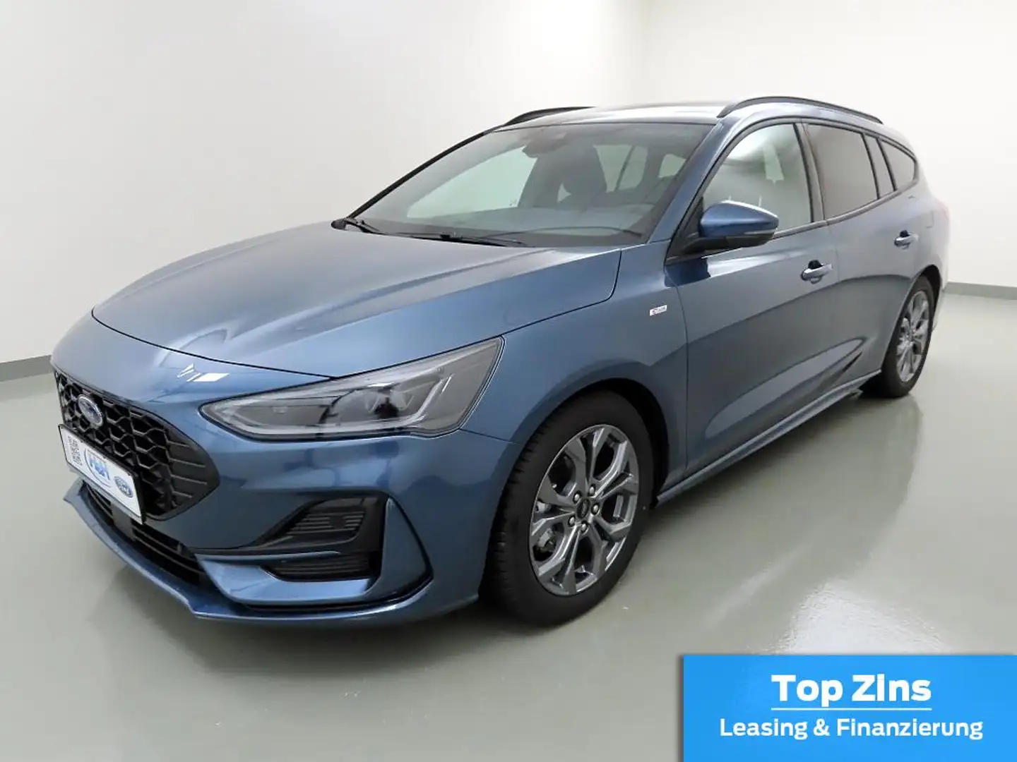Ford Focus Turnier 1.0 Aut M-Hybrid ST-Line AHK+Matrix Blauw - 2
