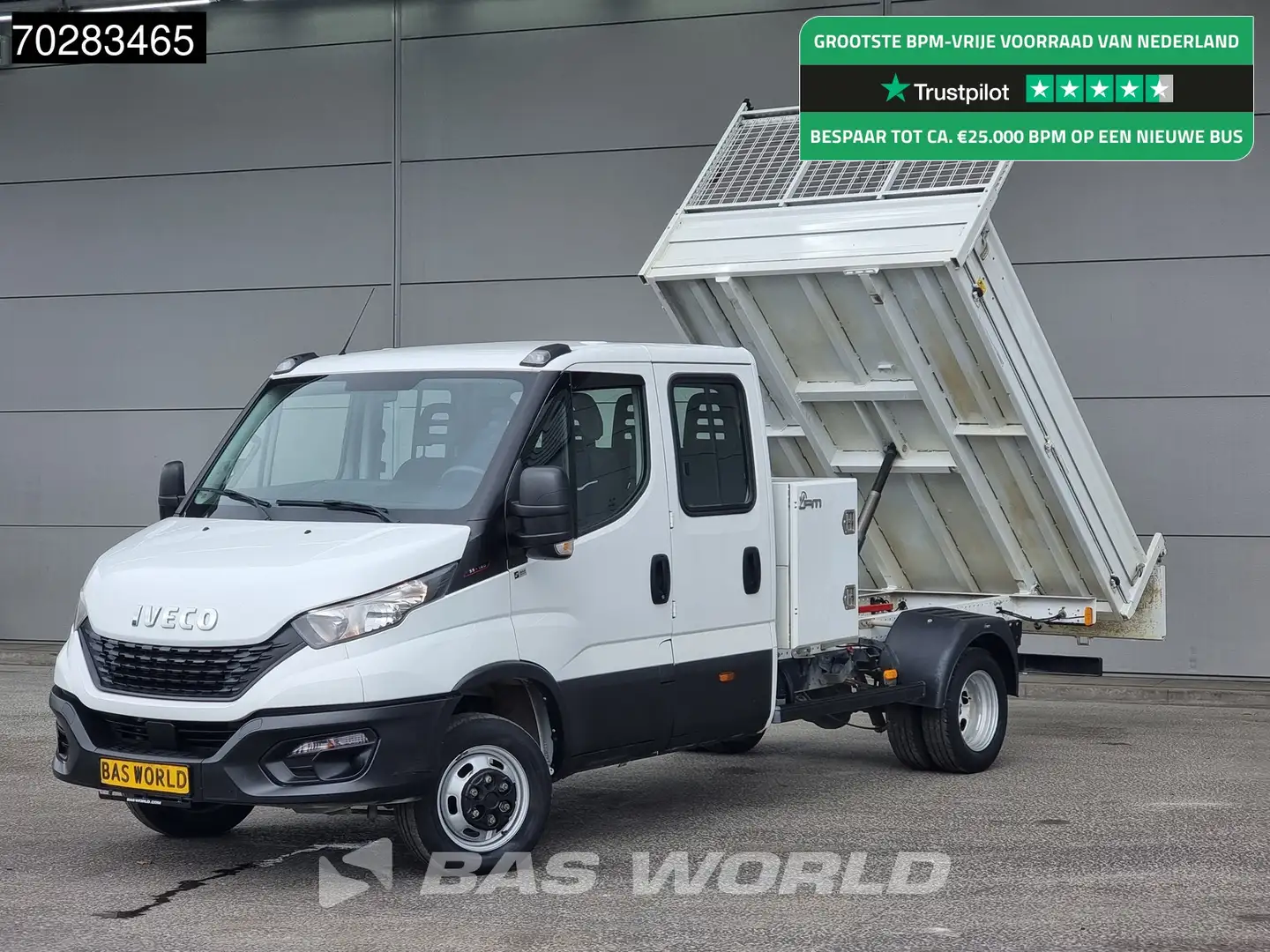 Iveco Daily 35C16 Kipper met Kist Dubbel Cabine Dubbellucht 3, Blanco - 1
