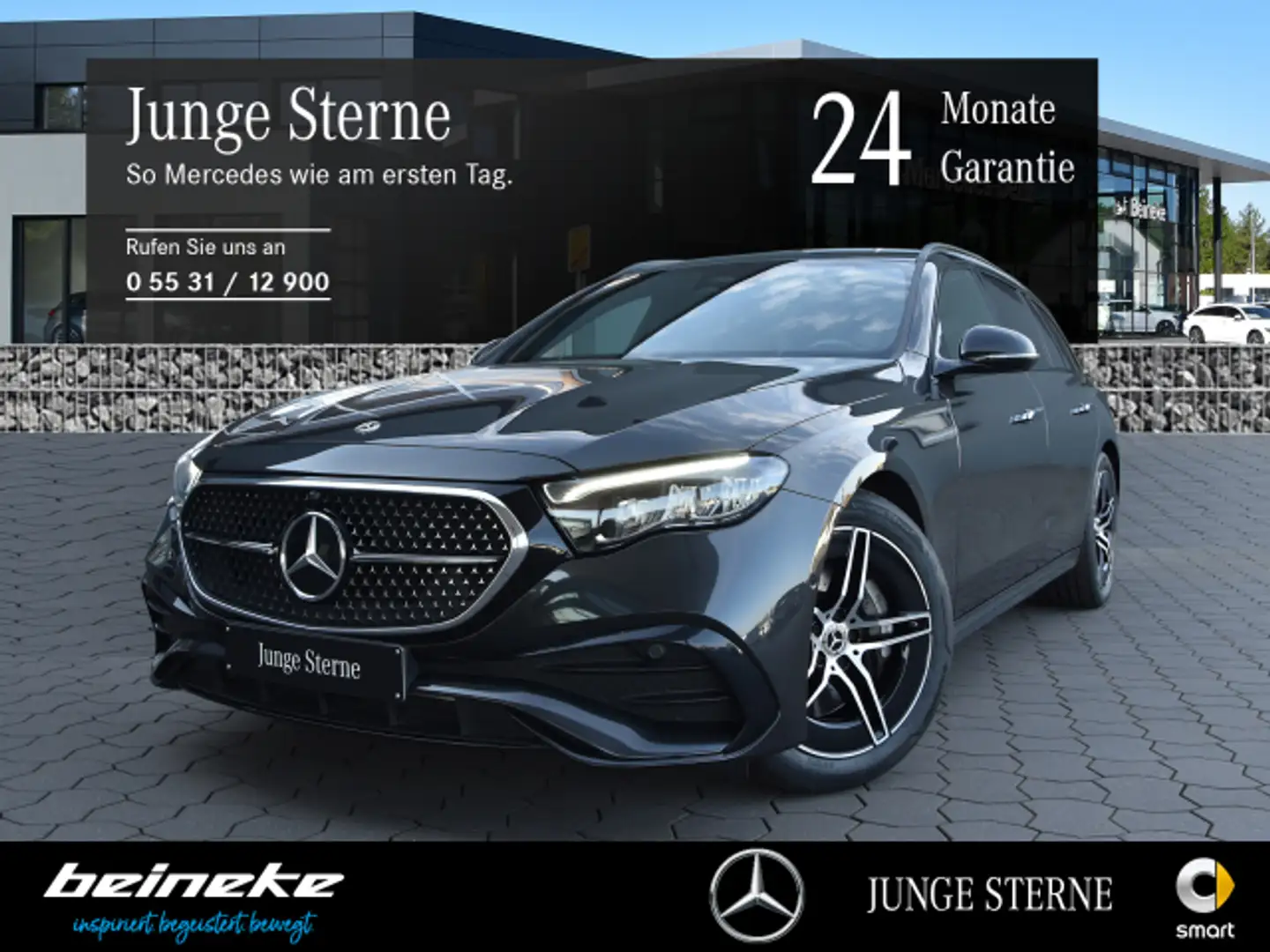 Mercedes-Benz E 220 E 220 d T AMG Night AHK LED Keyless Distron. RFK Grau - 1
