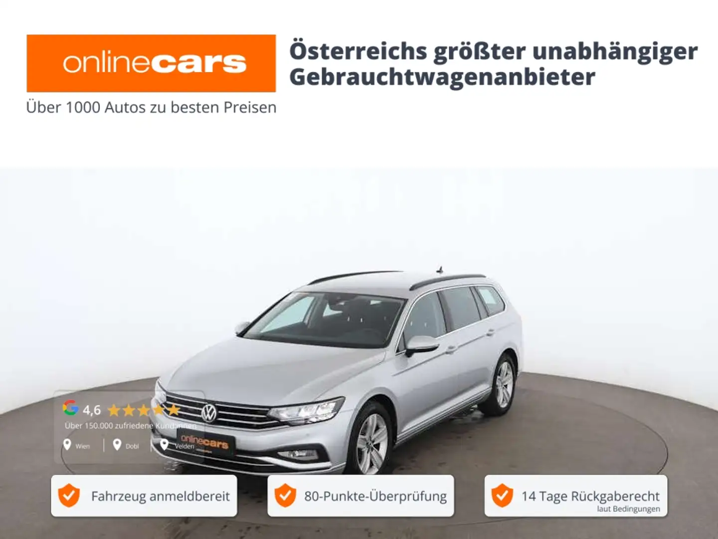 Volkswagen Passat Variant 2.0 TDI Business Aut LED AHK NAVI Silber - 1