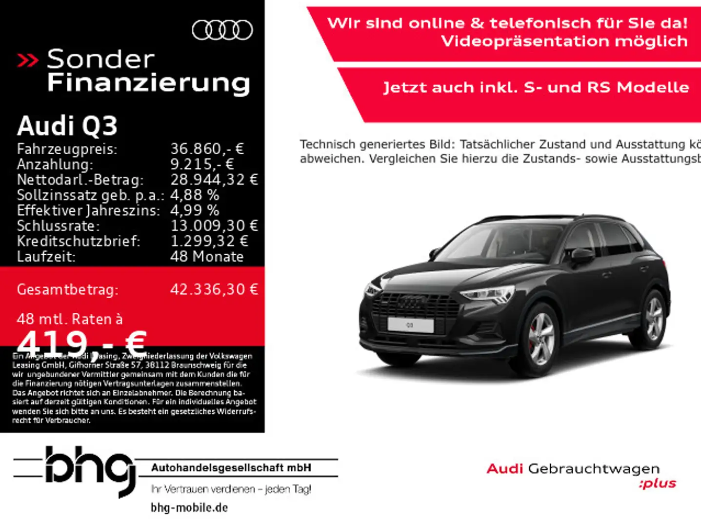Audi Q3 40 TDI quattro S tronic advanced Noir - 1