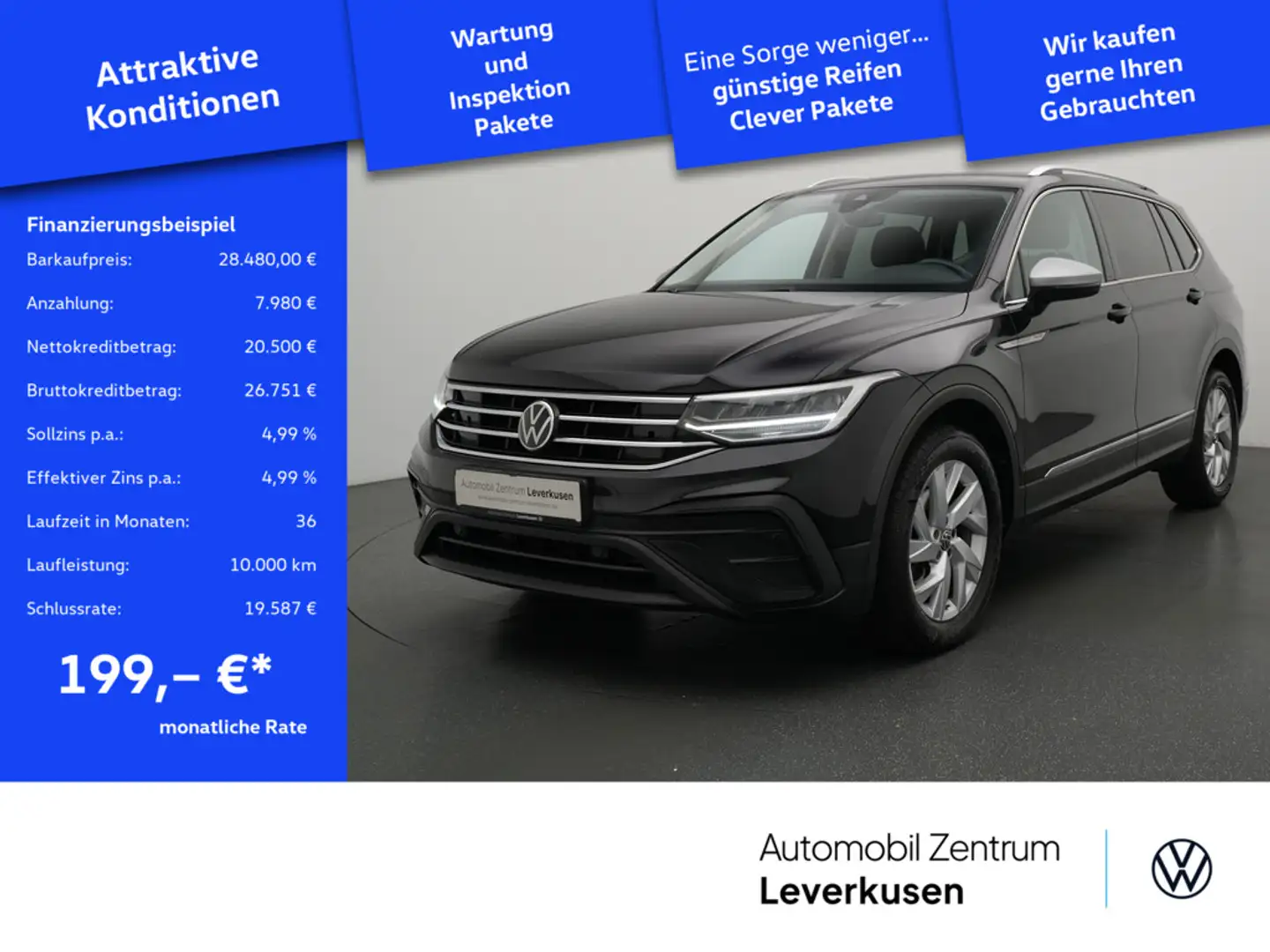 Volkswagen Tiguan Allspace Life DSG PANO AHK NAVI ACC VI Schwarz - 1