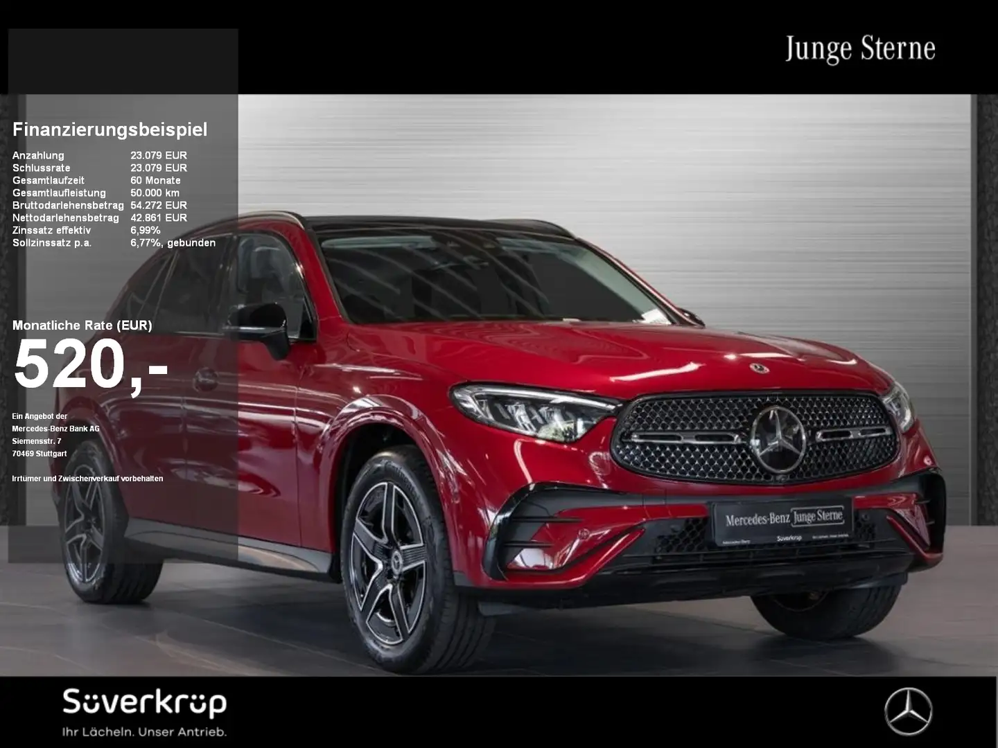 Mercedes-Benz GLC 400 e 4M , AMG NIGHT DISTR SPUR PANO AHK Rot - 1