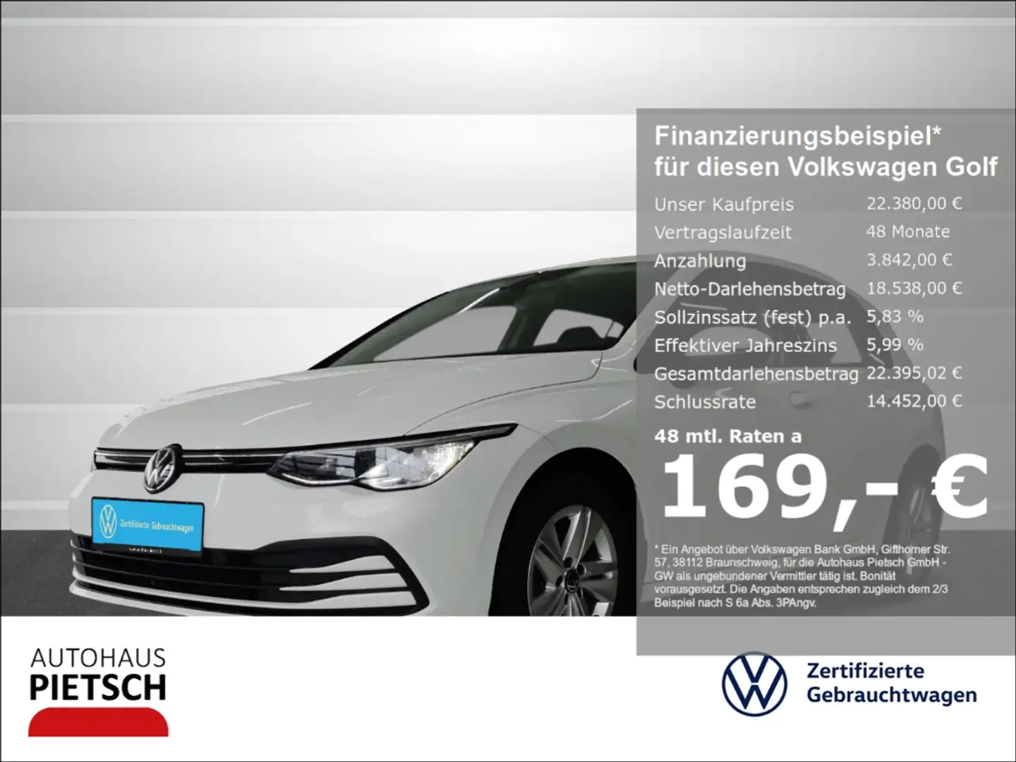 Volkswagen Golf VIII 1.5 TSI Life ACC LED Navi App-Connect Weiß - 1