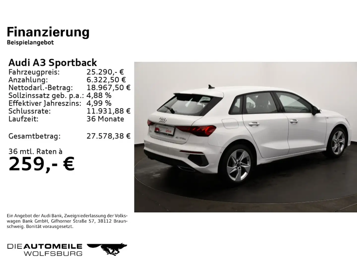 Audi A3 40 TFSI e S-tronic S line virtuelle Blanc - 2