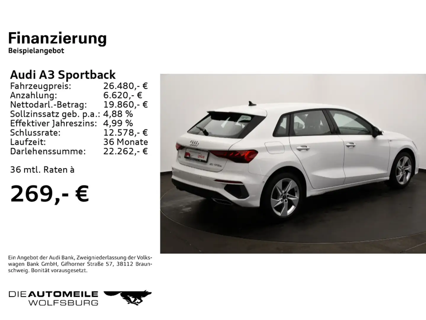 Audi A3 40 TFSI e S-tronic S line virtuelle Wit - 2