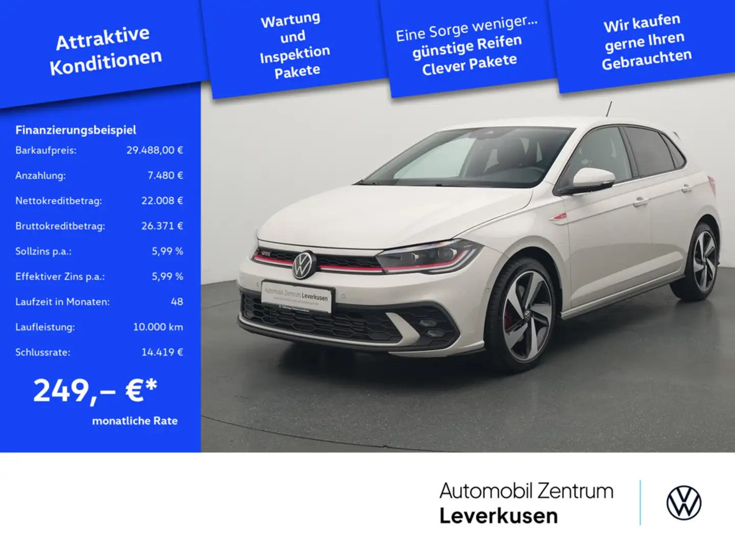 Volkswagen Polo GTI DSG MATRIX AHK SHZ PDC ACC Grau - 1