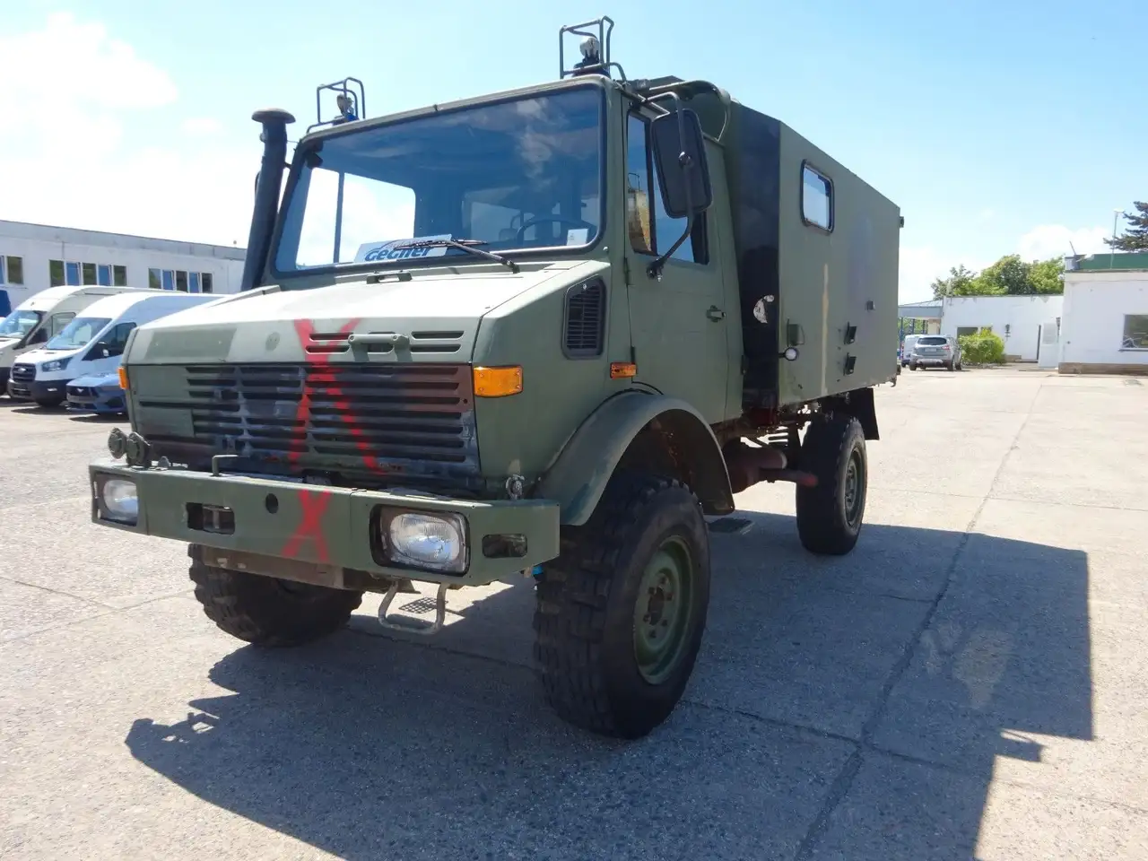 Unimog U 1300 L Turbo OM 366 Koffer schnelle Achsen, foto 2