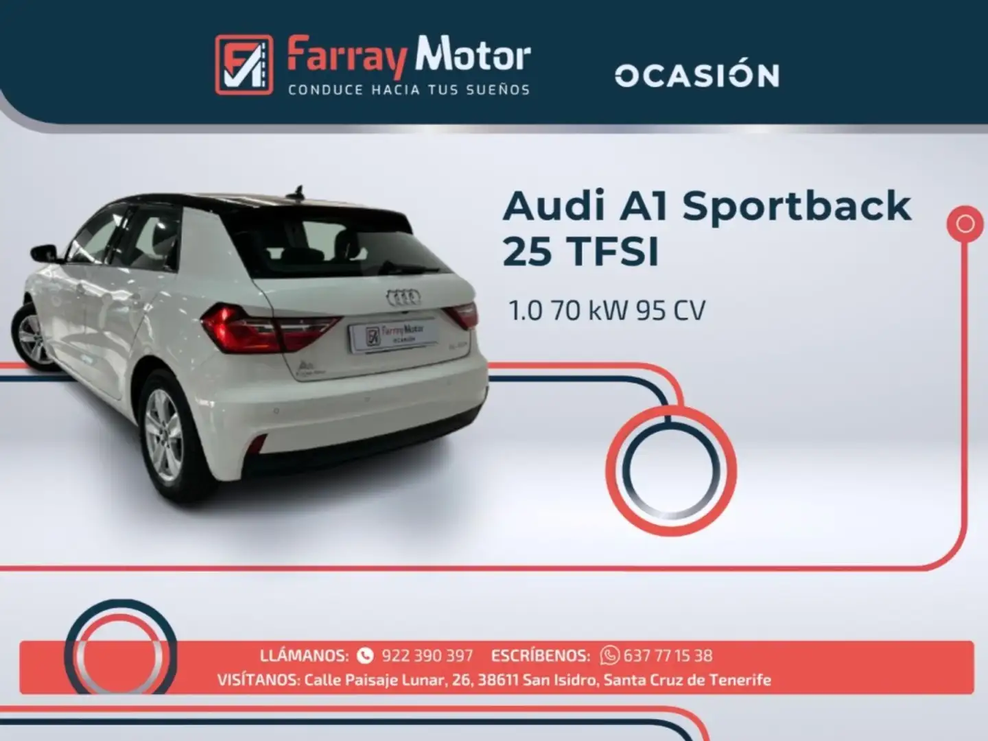 Audi A1 Sportback 25 TFSI Advanced Blanc - 2