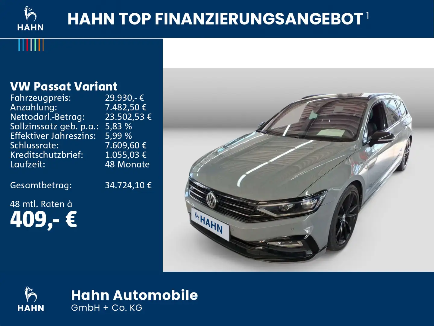 Volkswagen Passat Variant 2.0TDI DSG 4M Elegance AHK AreaVi Grau - 2