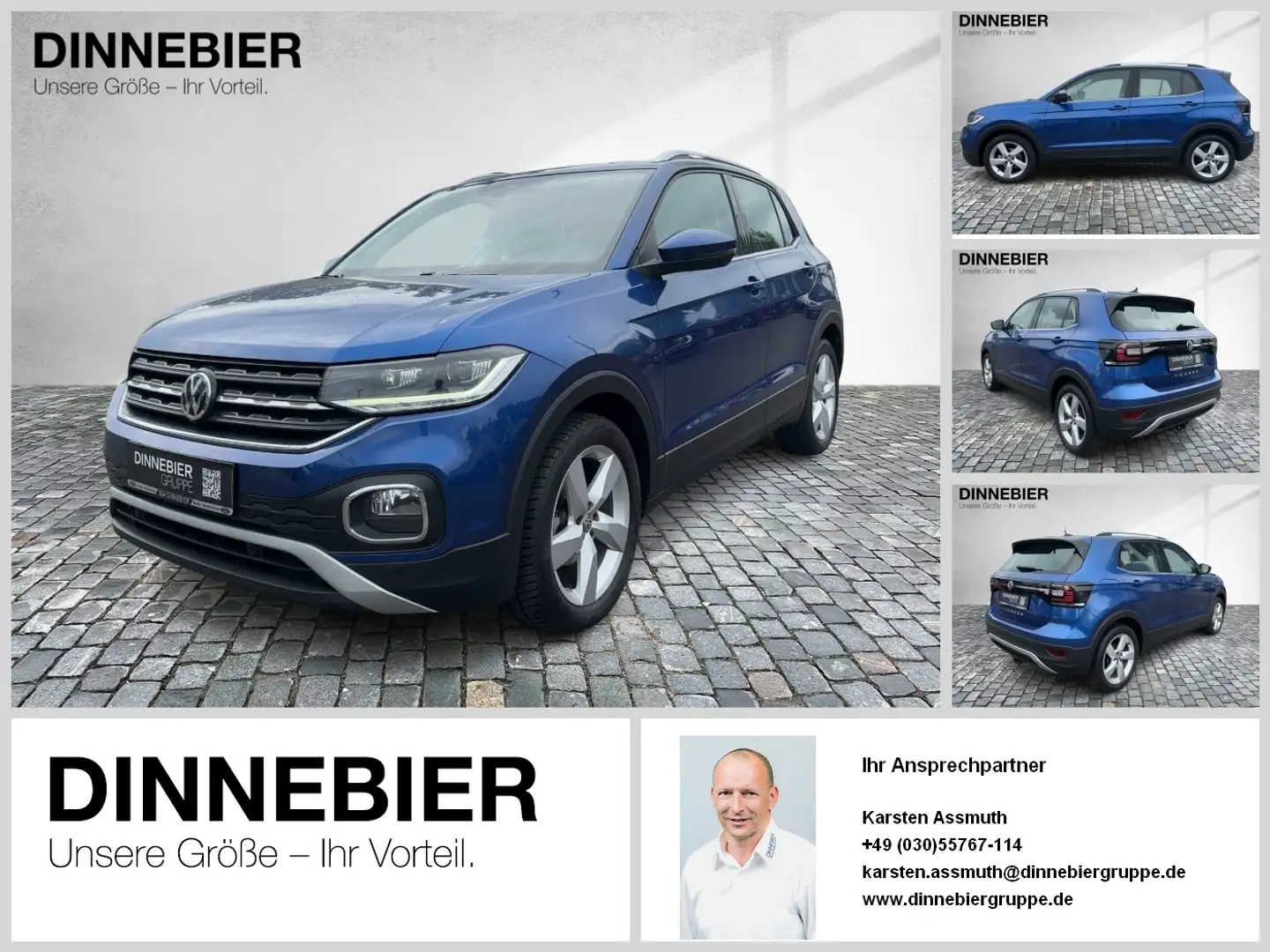 Volkswagen T-Cross *Kamerea*LED*Navi*Winterpaket*Bluetooth Blau - 1