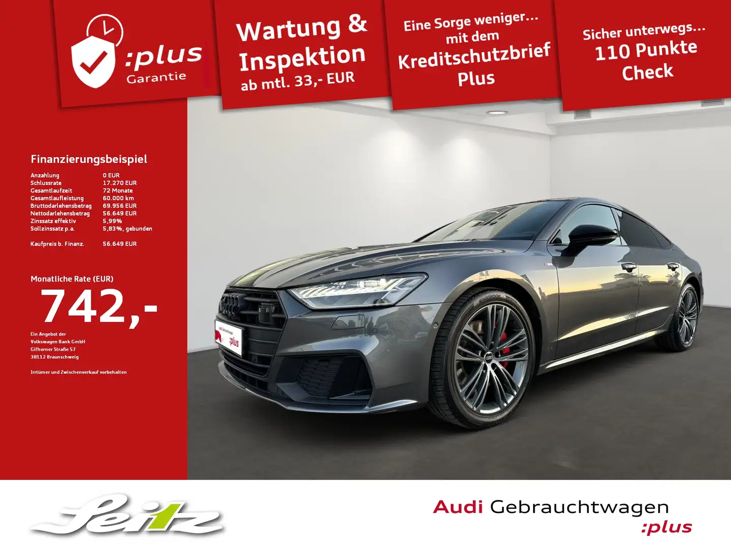Audi A7 Sportback 55 TFSI e quattro *AHK*MATRIX*B&O*PANO* Gris - 1