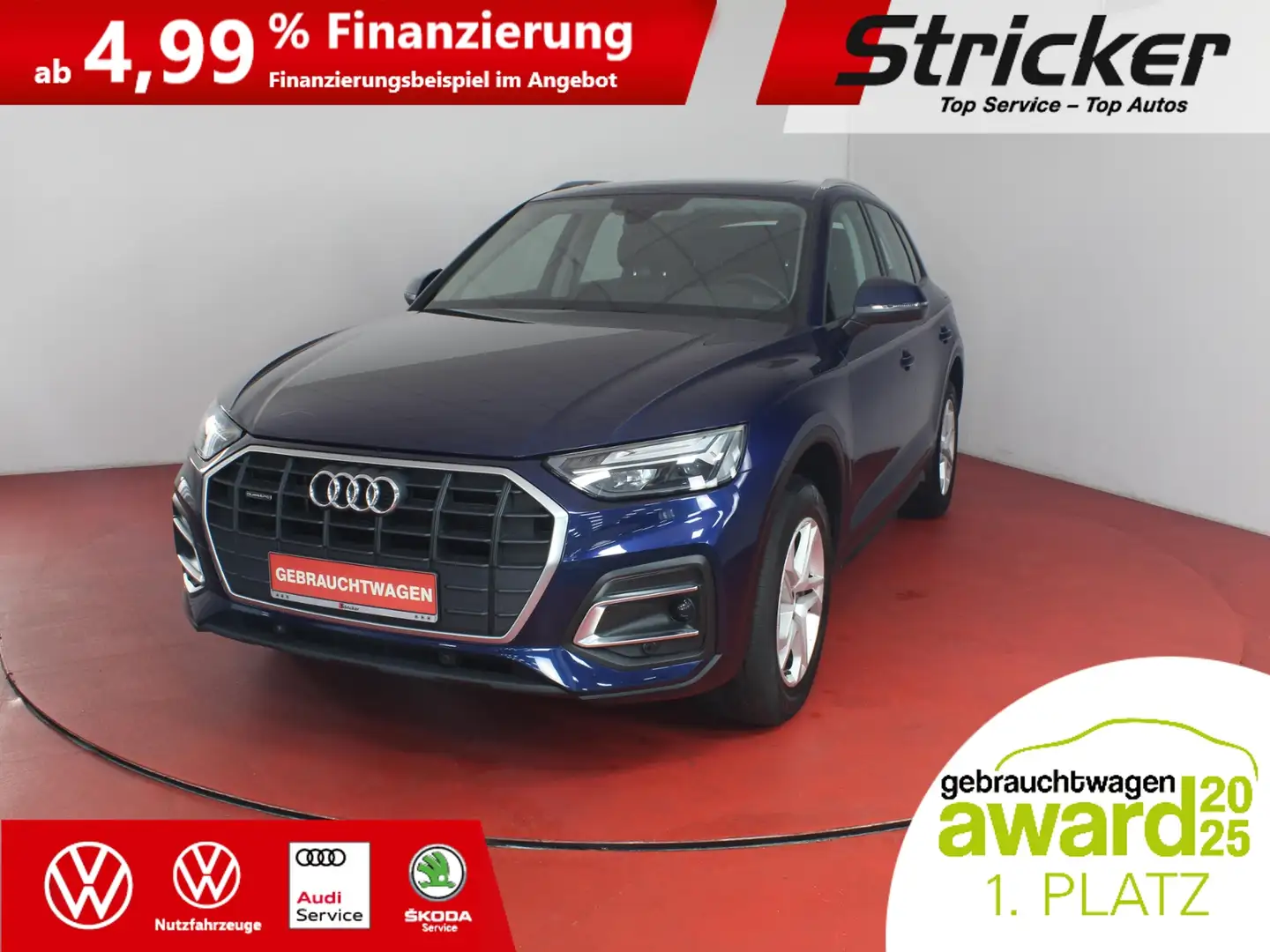 Audi Q5 50 2.0 TFSIe quattro 415,-ohne Anzahlung AHK Pano Blau - 1