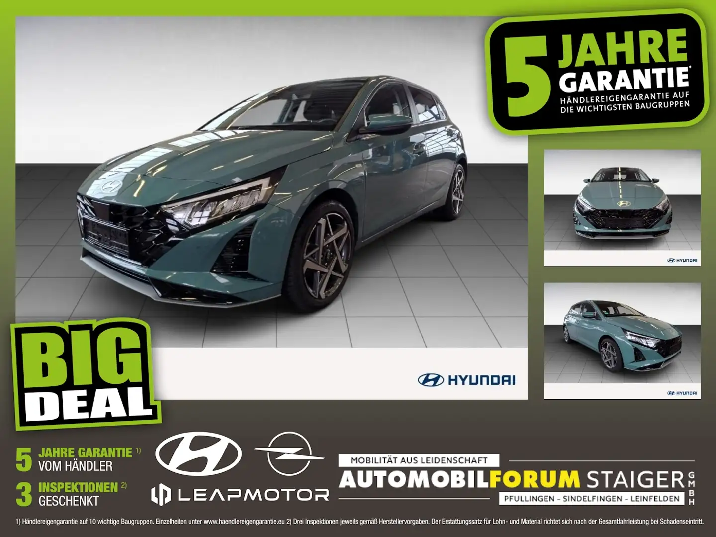 Hyundai i20 1.0 T-GDI Prime FLA 4xSHZ SpurH SpurW LM Grün - 1