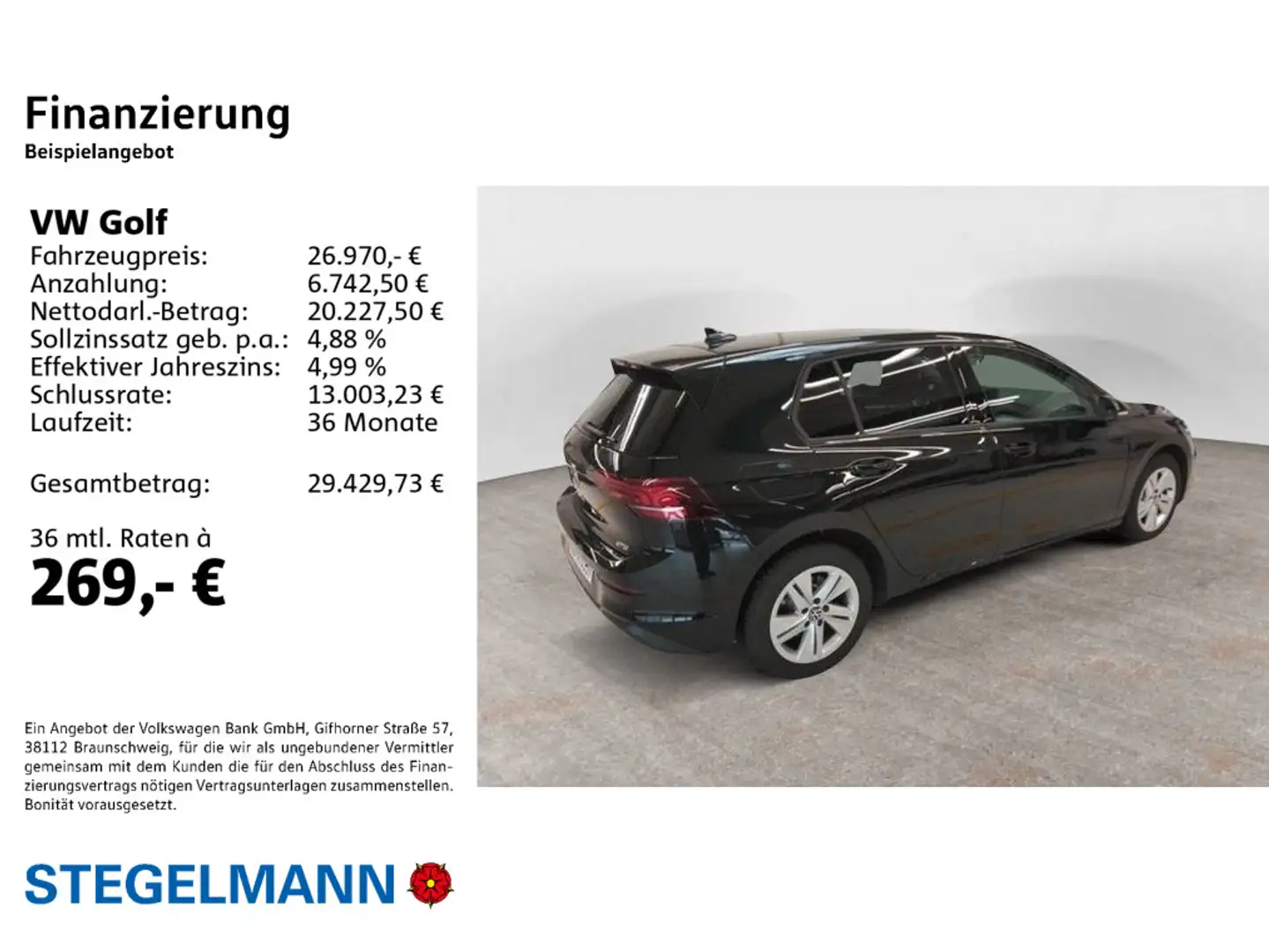 Volkswagen Golf VIII 1.5 eTSI DSG Goal *LED*App-Connect*+3J Schwarz - 2