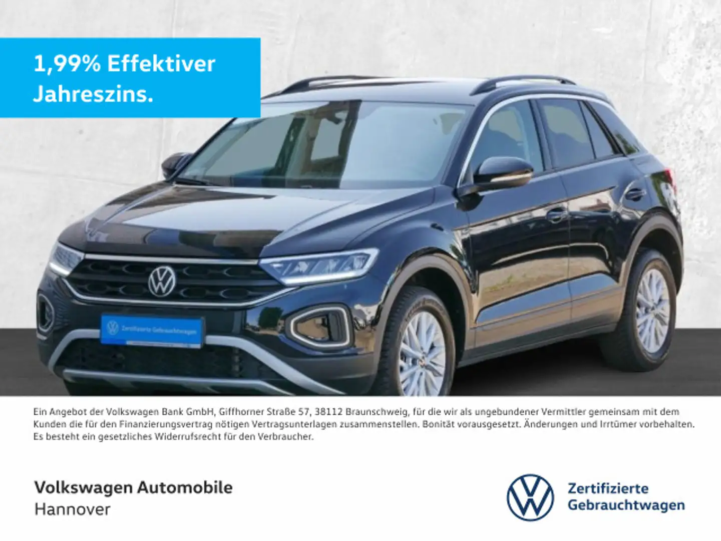 Volkswagen T-Roc 1.0 TSI Life Navi LED DigCockpit PDC SHZ Noir - 1