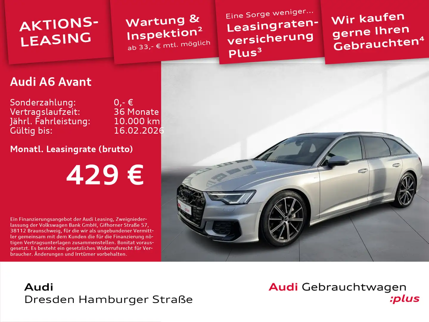 Audi A6 45 TDI S line quattro Matrix Pano AHZV Silber - 1