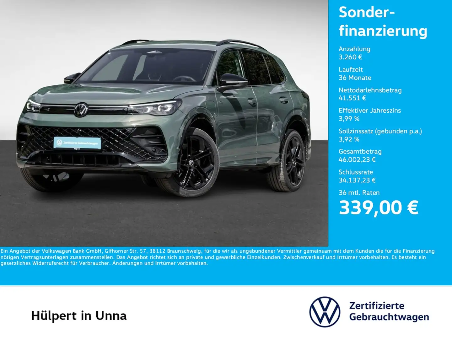 Volkswagen Tiguan 1.5 HYBRID R-LINE NEUESMODELL 360CAM LM20 Vert - 1