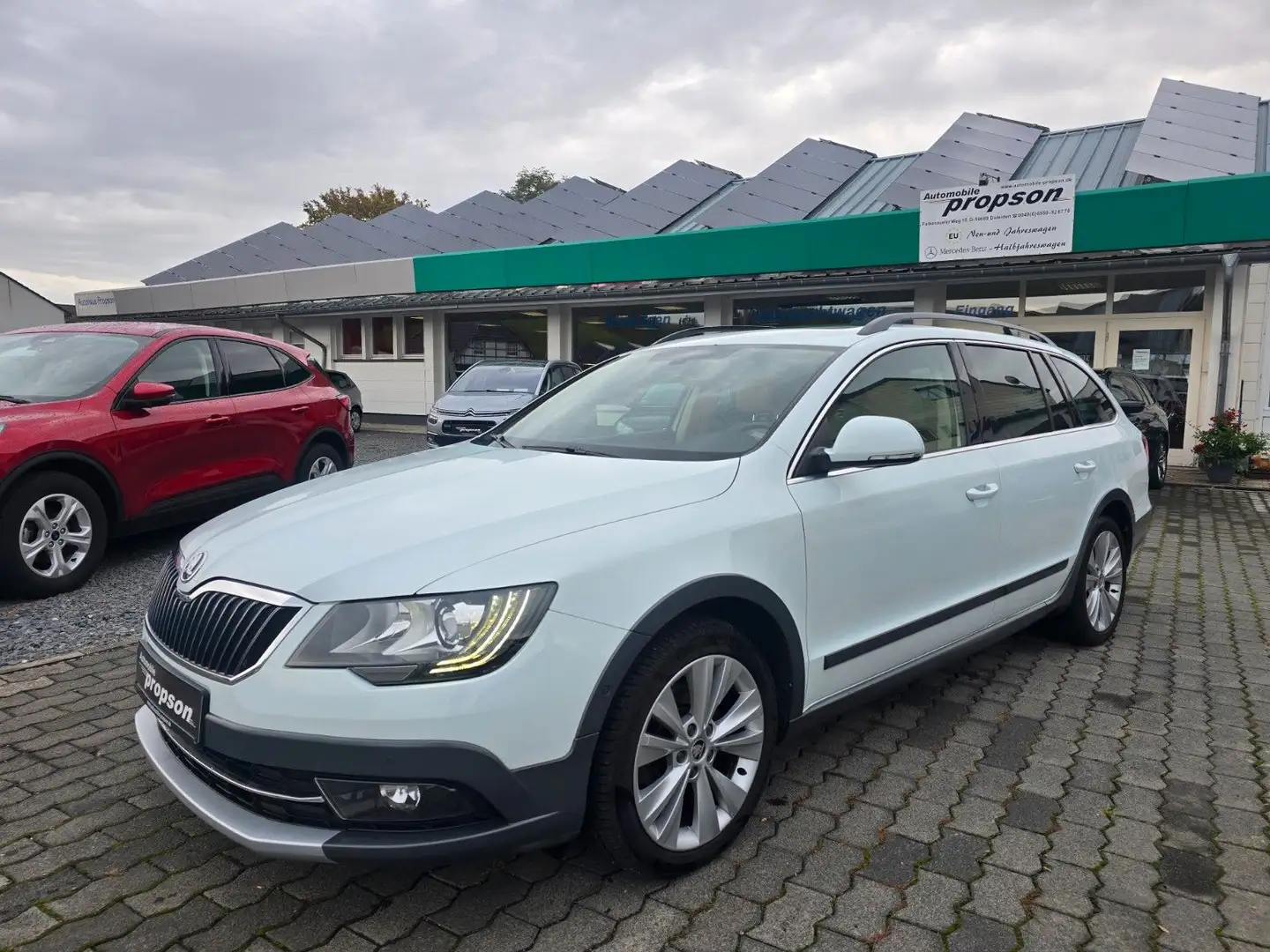 Skoda Superb Combi 2.0 TDI Outdoor 4x4 PANO STAND Blanc - 1