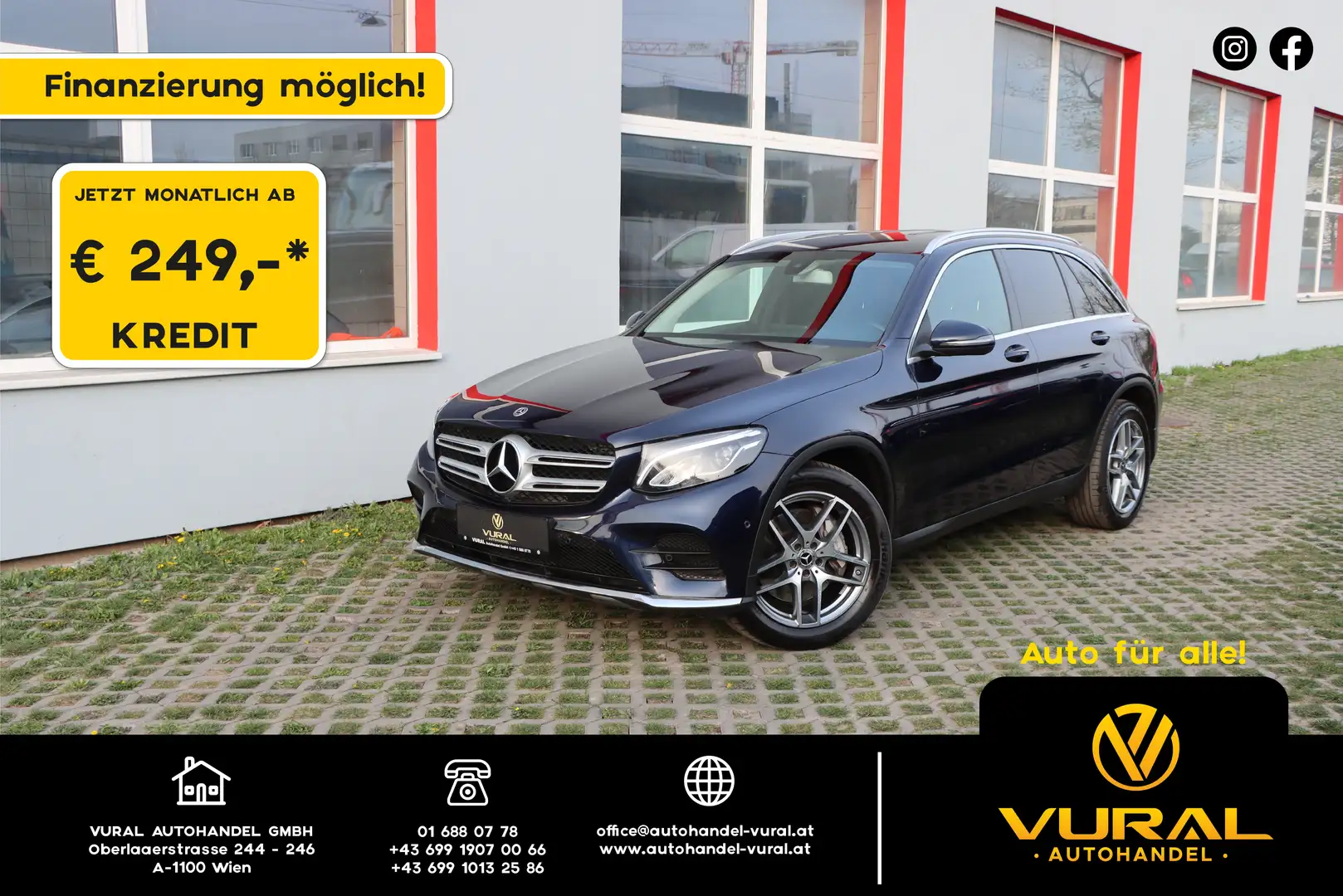 Mercedes-Benz GLC 220 d 4Matic | AMG-Line | LEDER | NAVI | LED | AHK | Blau - 1