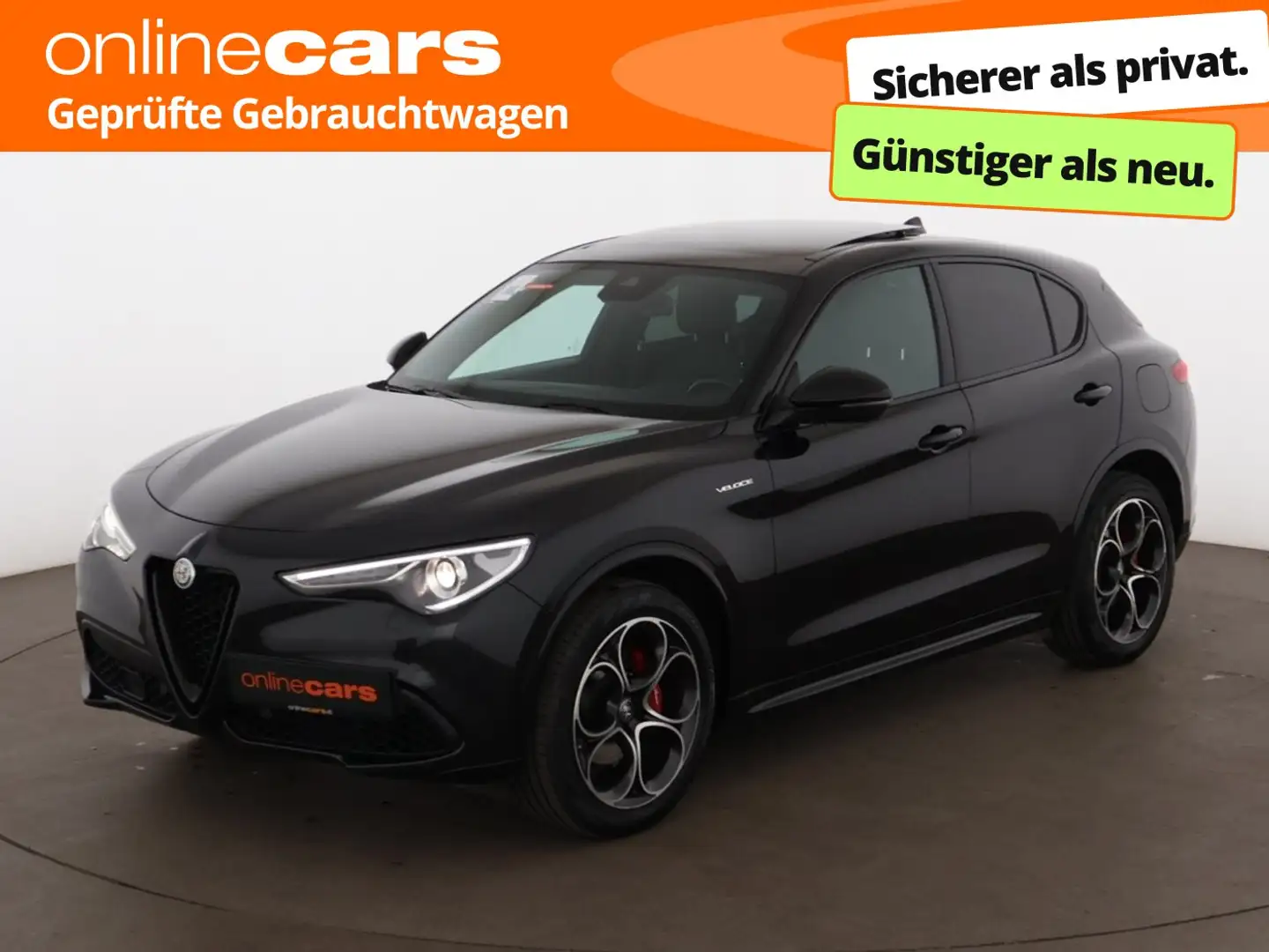 Alfa Romeo Stelvio 2.0 Turbo Veloce Q4 Aut XENON SKY RADAR Schwarz - 1