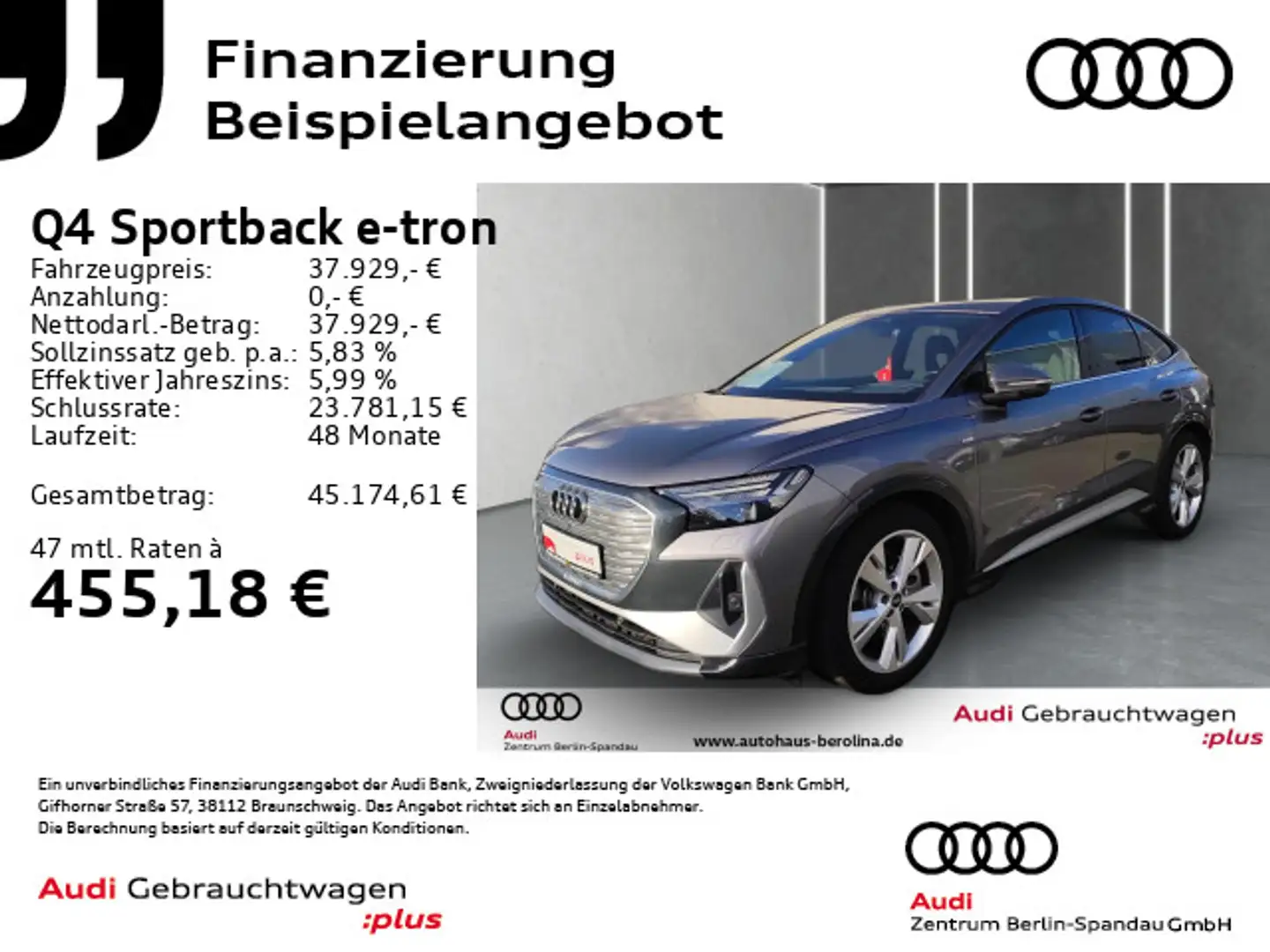 Audi Q4 e-tron 50 qu. S line *PANO*SONOS* Grau - 1