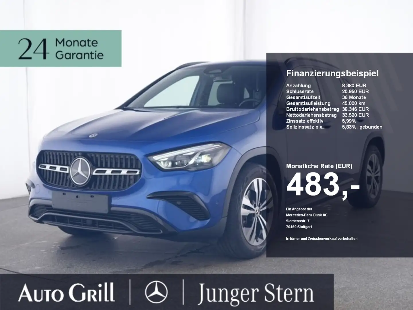 Mercedes-Benz GLA 220 4M Progressive Night 360 Multib. Totw. Blau - 1