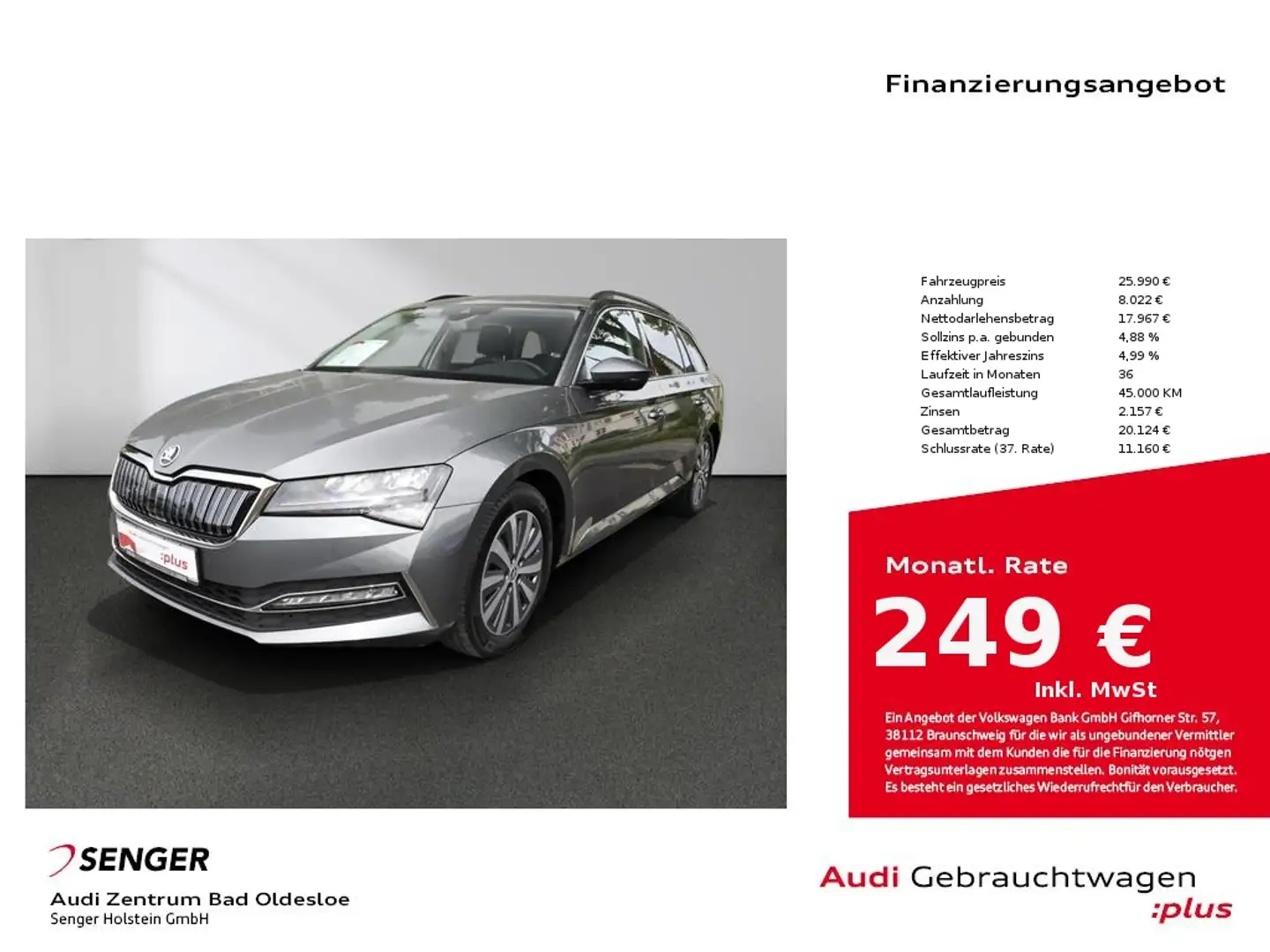 Skoda Superb Combi 1.4TSI iV Ambition Navi LED Standh. Grau - 1