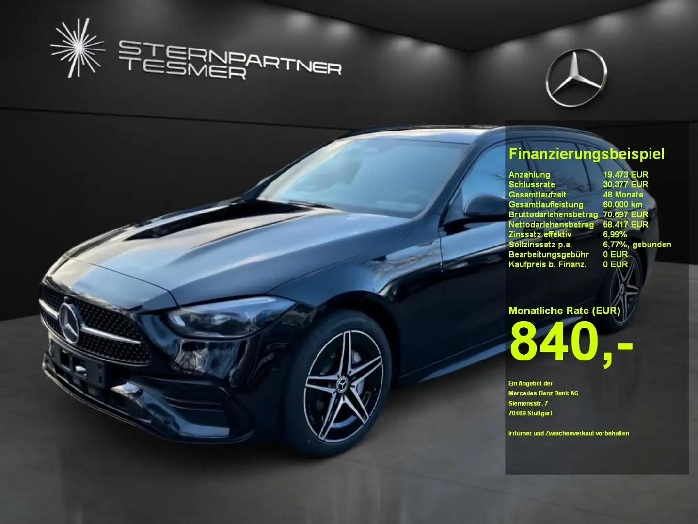 Mercedes-Benz C 300 de T-Modell mit EQ Hybrid Technologie +AMG Schwarz - 1