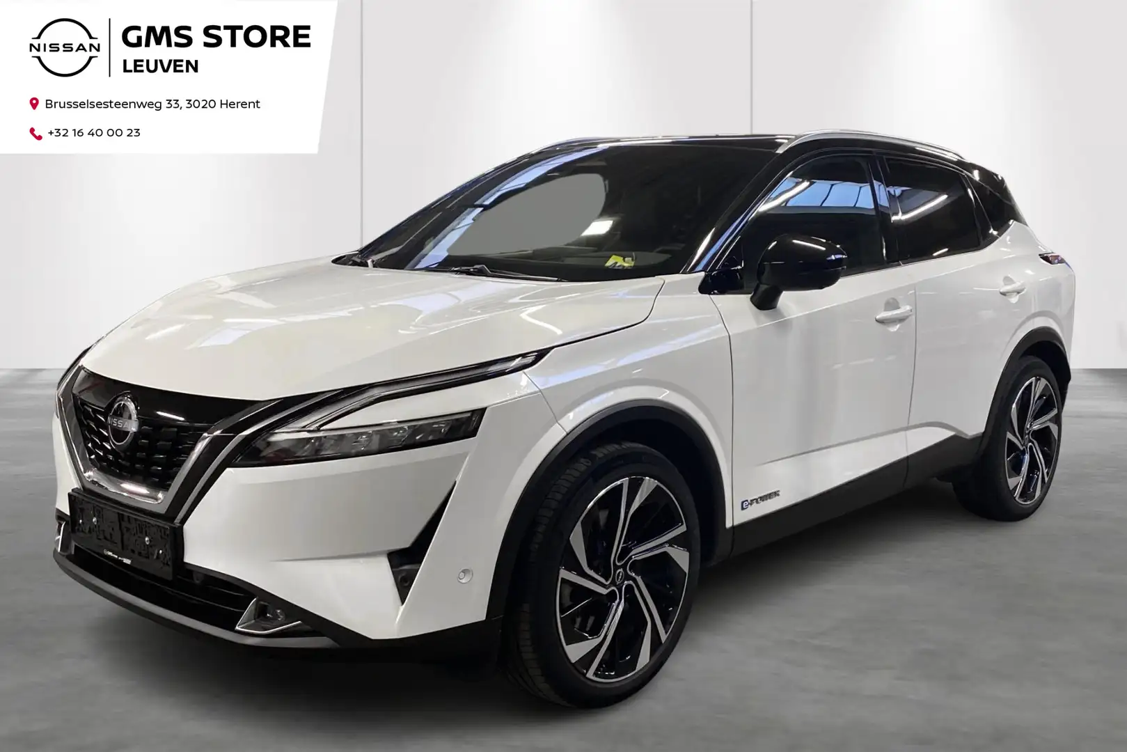 Nissan Qashqai Hybrid-Full-option-Aut-Airco-360Cam-GPS-Carplay Weiß - 1