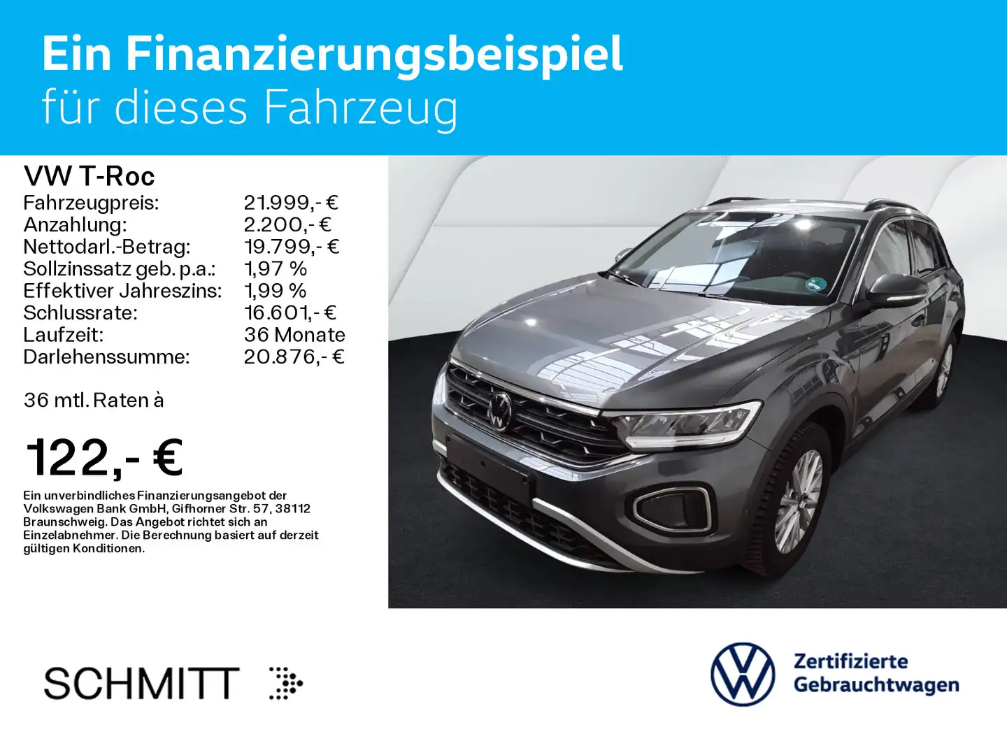 Volkswagen T-Roc T-ROC 1.0 TSI LIFE*LED*NAVI*KLIMA*PDC*SHZ*DIGITA Gris - 2